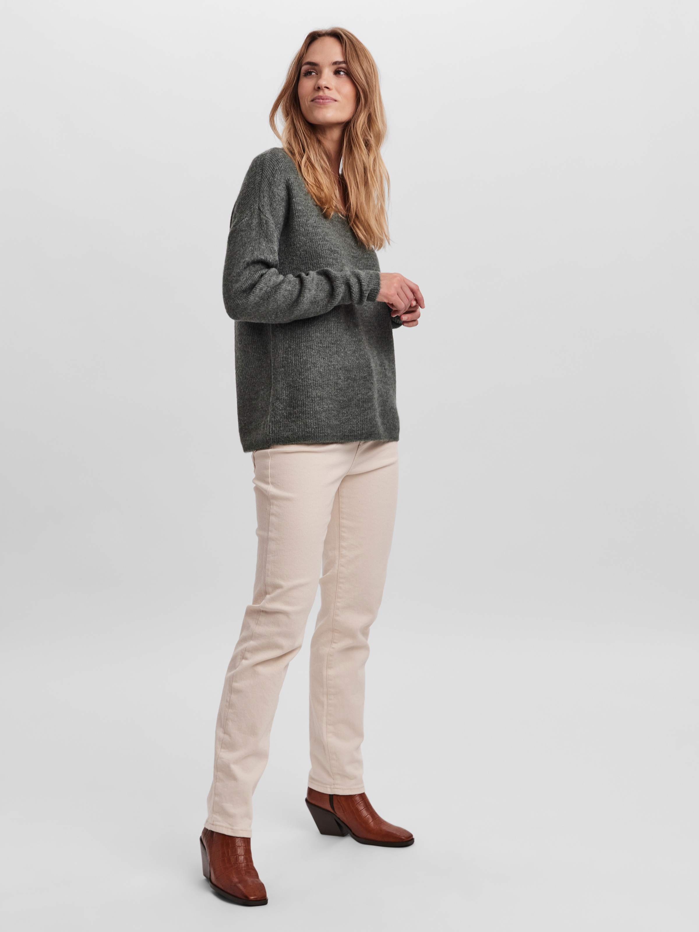 Vero Moda V-Ausschnitt-Pullover »VMCREWLEFILE LS V-NECK BLOUSE NOOS«