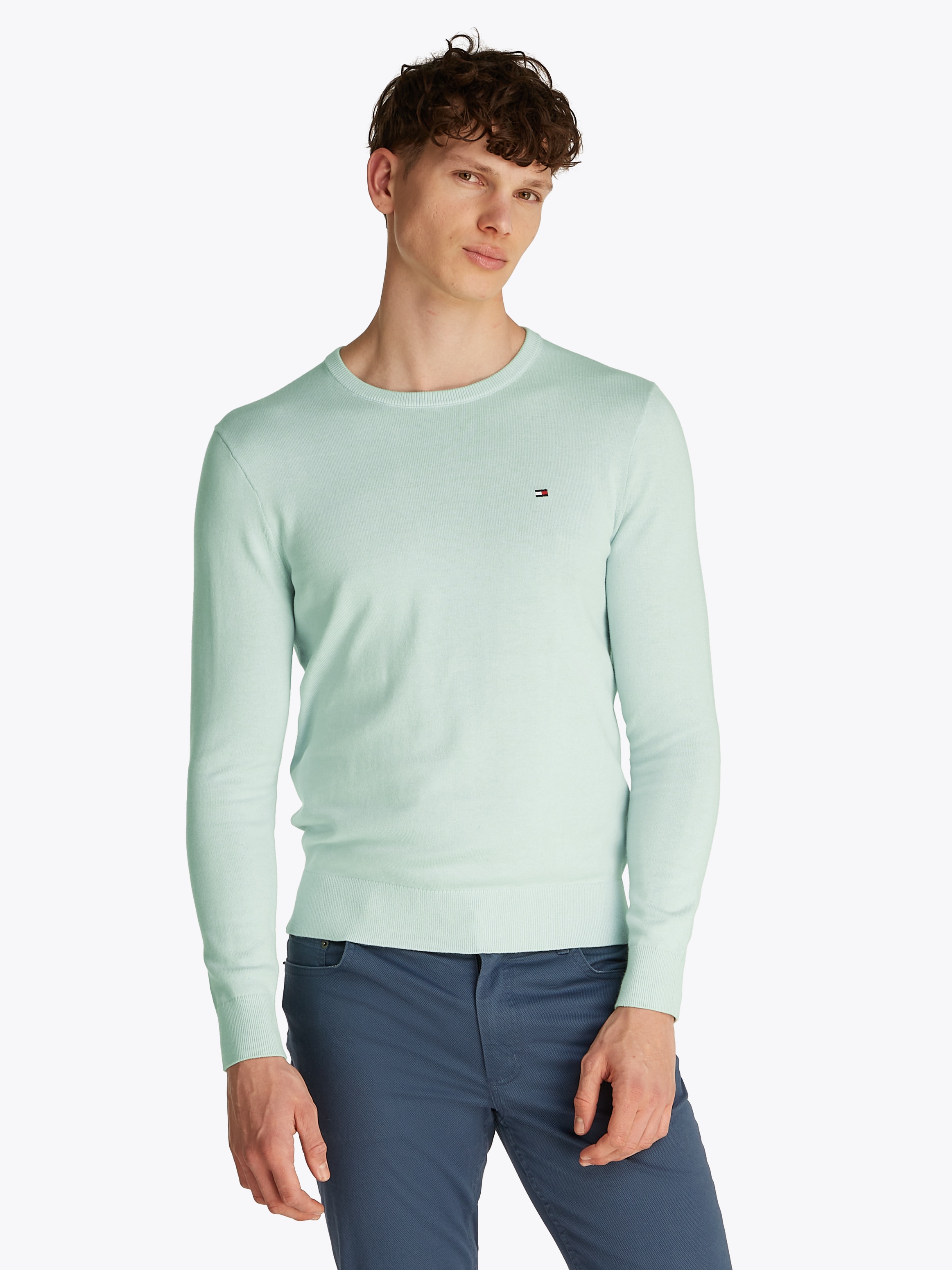 Tommy Hilfiger Rundhalspullover "ESSENTIAL COTTON CREW NECK" 100% Baumwolle günstig online kaufen