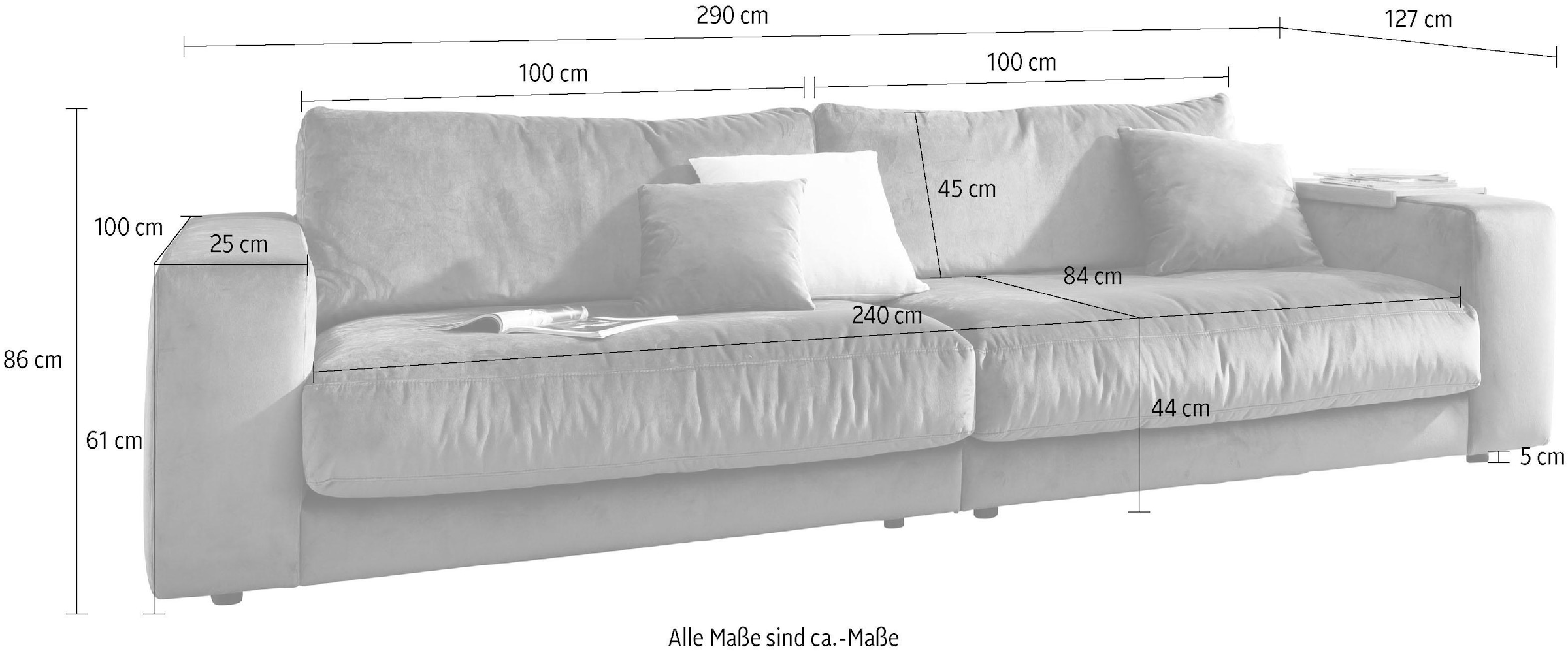 3C Candy Big-Sofa »Enisa II«, bestehend aus Modulen, daher auch individuell aufstellbar