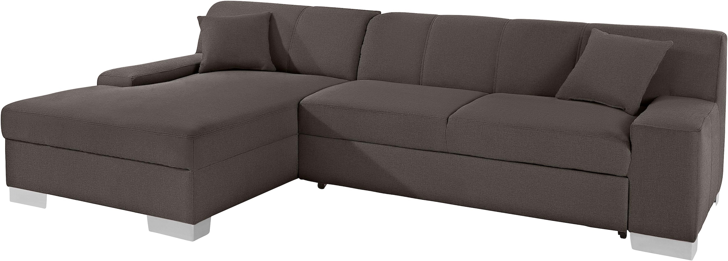DOMO collection Ecksofa "Bero, elegant und zeitlos, flache Armlehnen, Breit günstig online kaufen
