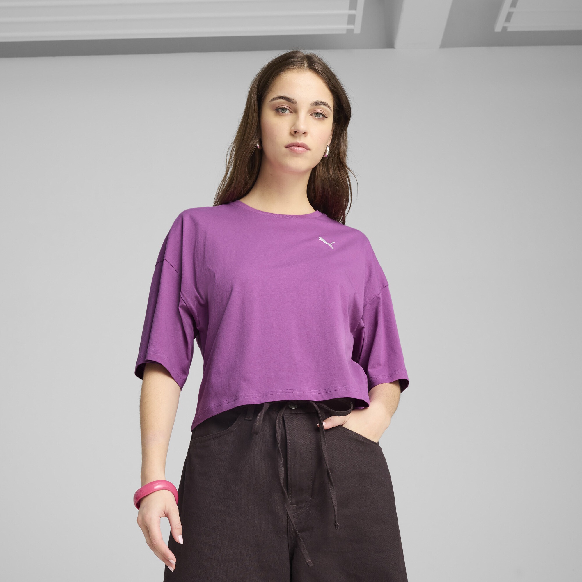 PUMA T-Shirt »WARDROBE ESS Kurzes Oversized-T-Shirt Damen«