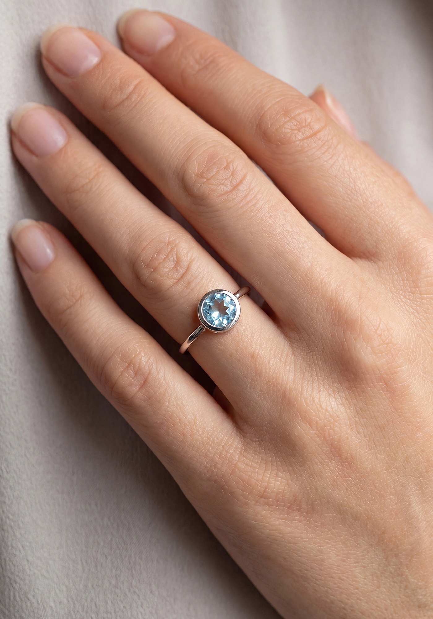 JOBO Fingerring 925 Silber mit Blautopas