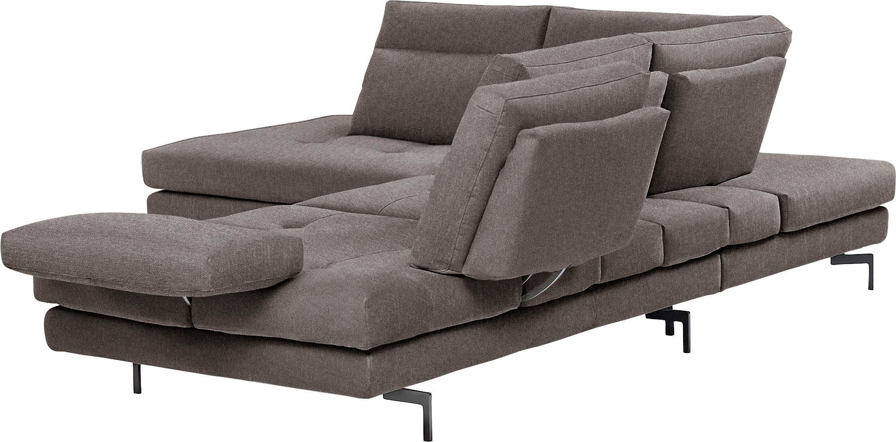 CALIA ITALIA Ecksofa »Toby Wing, L-Form, Designsofa mit sensationellem Sitzkomfort«, Sitztiefenverstellung, funktionale Ecke, Füße in schwarz matt