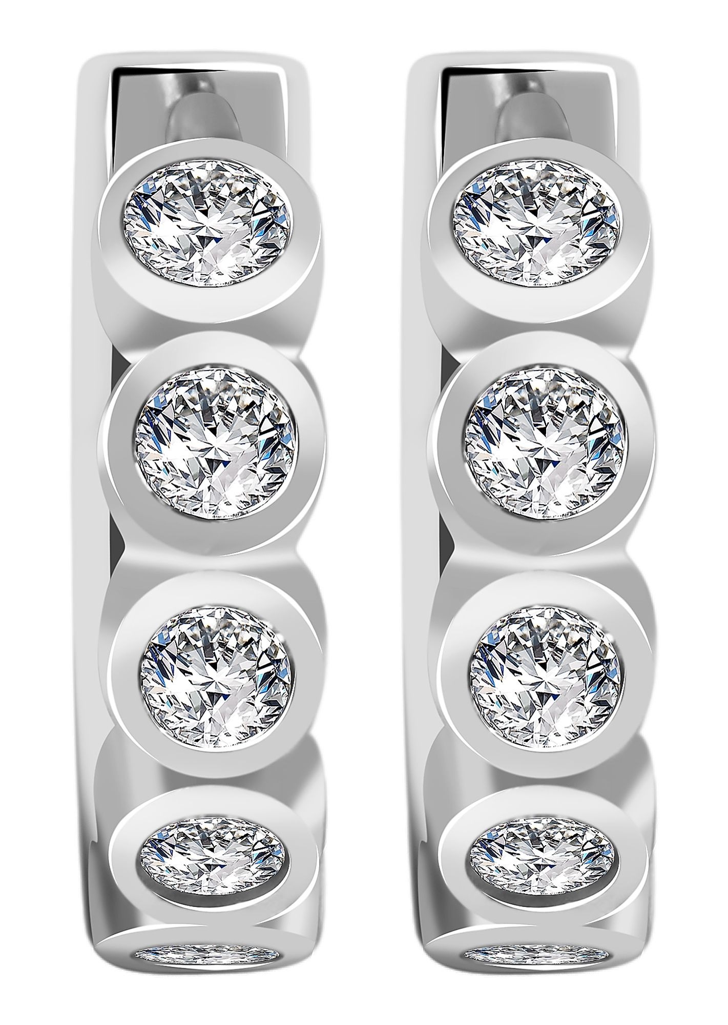 Adelia´s Klappcreolen "Ohrringe – Klappcreole aus 925 Silber mit Zirkonia" Eine schöne Geschenkidee für jeden Anlass