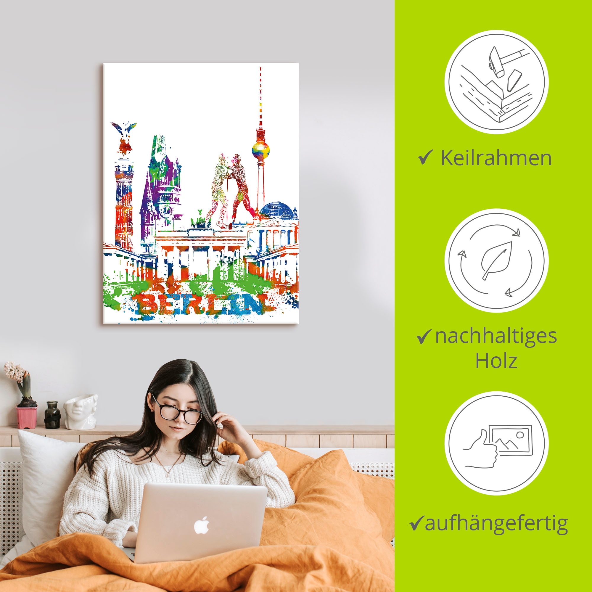 Artland Wandbild »Berlin Grafik« Berlin 1 Stk. tlg. als Alubild, Leinwandbild, Wandaufkleber oder Poster in versch. Größen