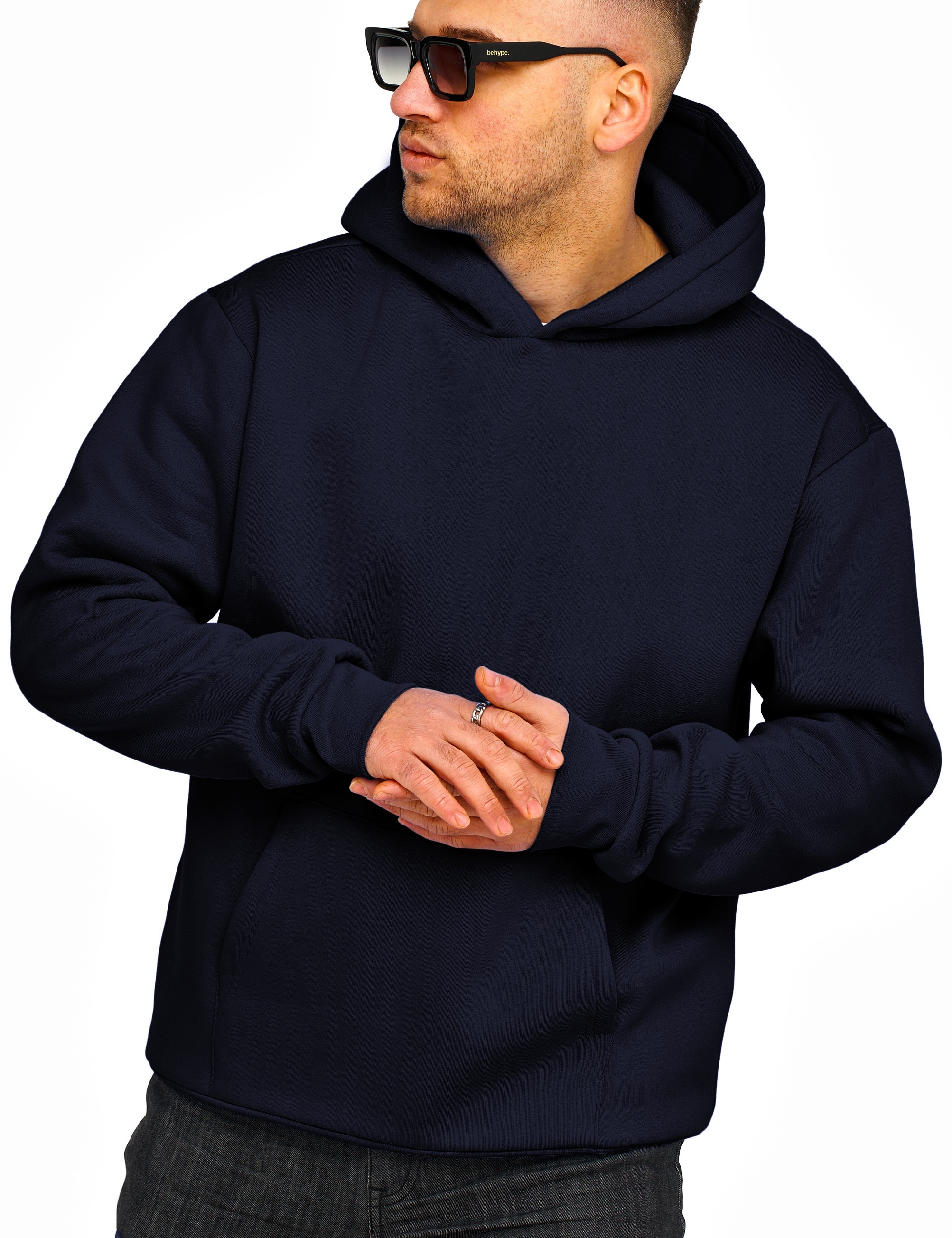 Daily Cotton Hoodie »Daily Cotton Kapuzenpullover im Oversize Schnitt Unifarben - Kapuzenpullover Loose-Fit«, Herren Basic Kapuzen-Sweatshirt Oversized Raglan Sweater
