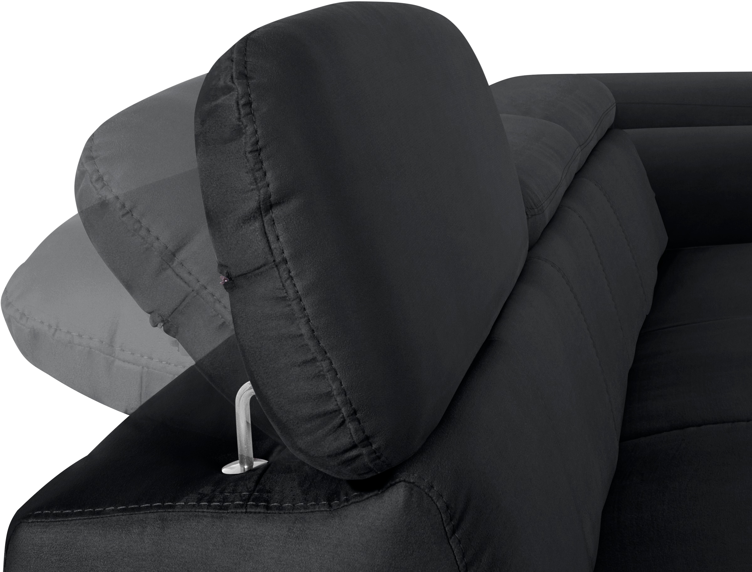 COTTA Ecksofa »Chef L-Form«, mit Kopfteilverstellung, edle Metallkufen, wahlweise mit Bettfunktion