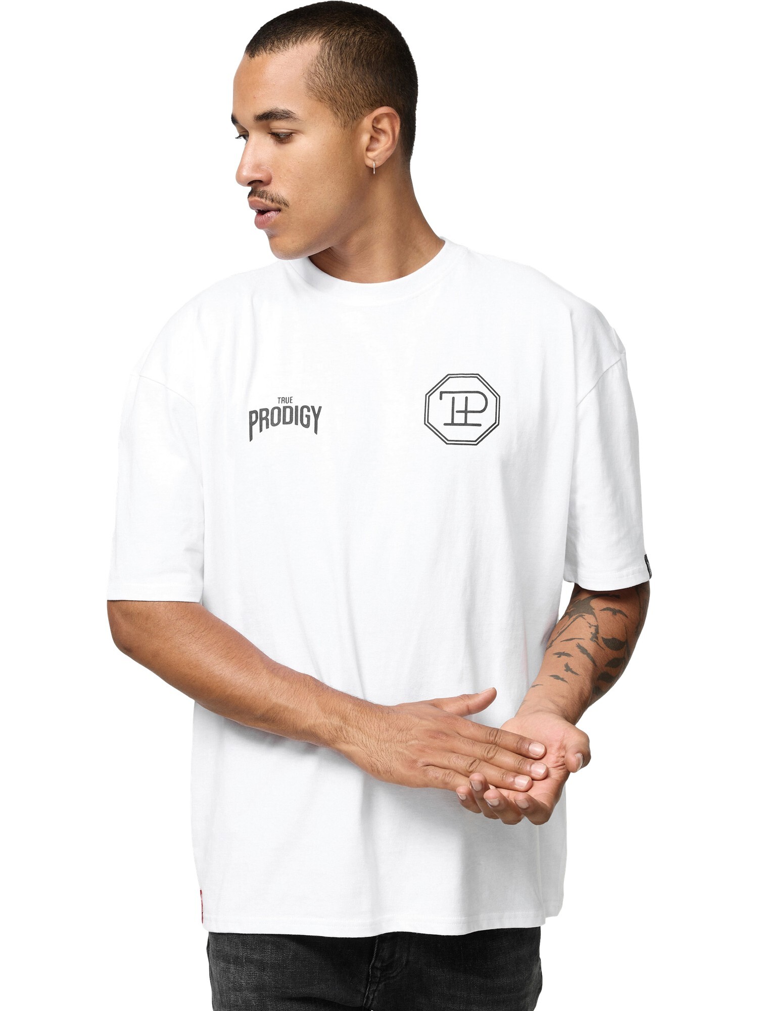 trueprodigy Oversize-Shirt "Robin Logo Print Oversized Rundhals"