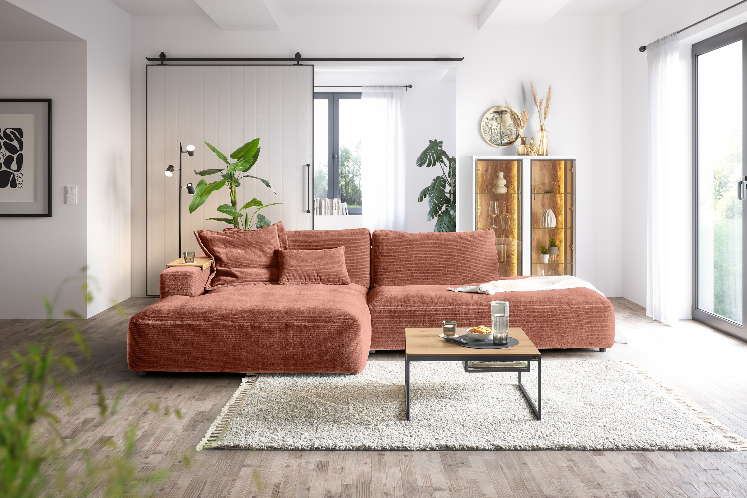 Musterring Ecksofa »Lucia«, verschiedene Farben, großer Longchair mit Armlehne, B330 x T190 cm