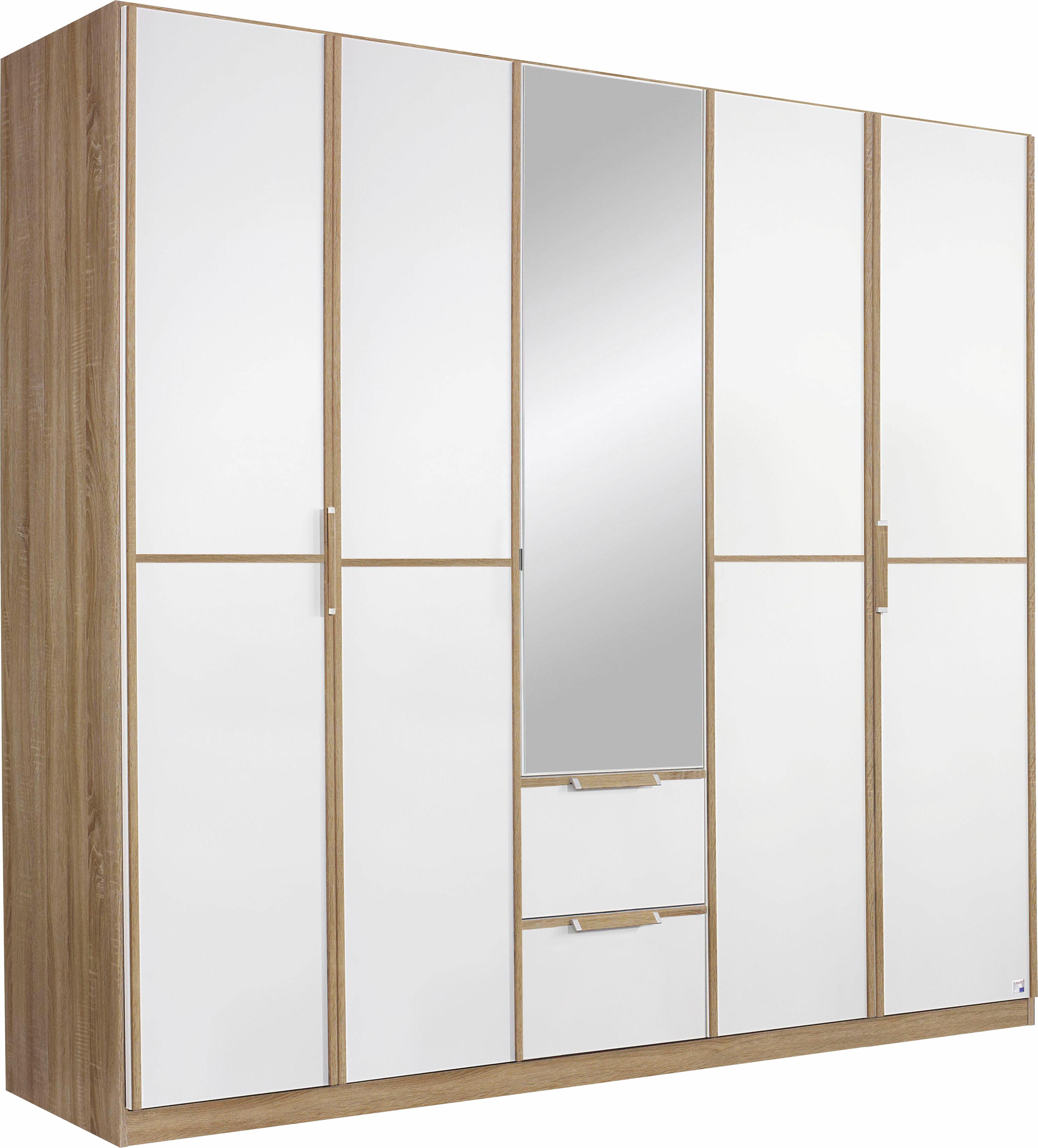 rauch Kleiderschrank "Schrank Drehtürenschrank Garderobe Ankleide Schlafzimmer ESSENSA" Breiten: 136/181/226/271 cm, Höhen 210/229 cm, voll aufgelegte Spiegeltüren, 2 große Schubladen MADE IN GERMANY