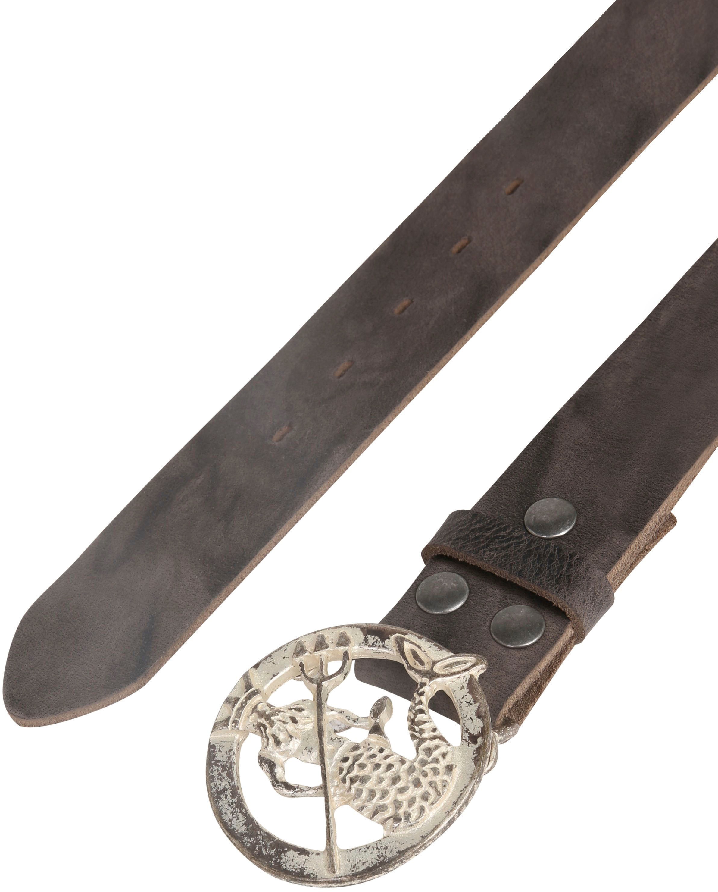 Rettungsring Gürtel Ledergürtel mit Neptun-Koppelschließe, Antik-Look günstig online kaufen