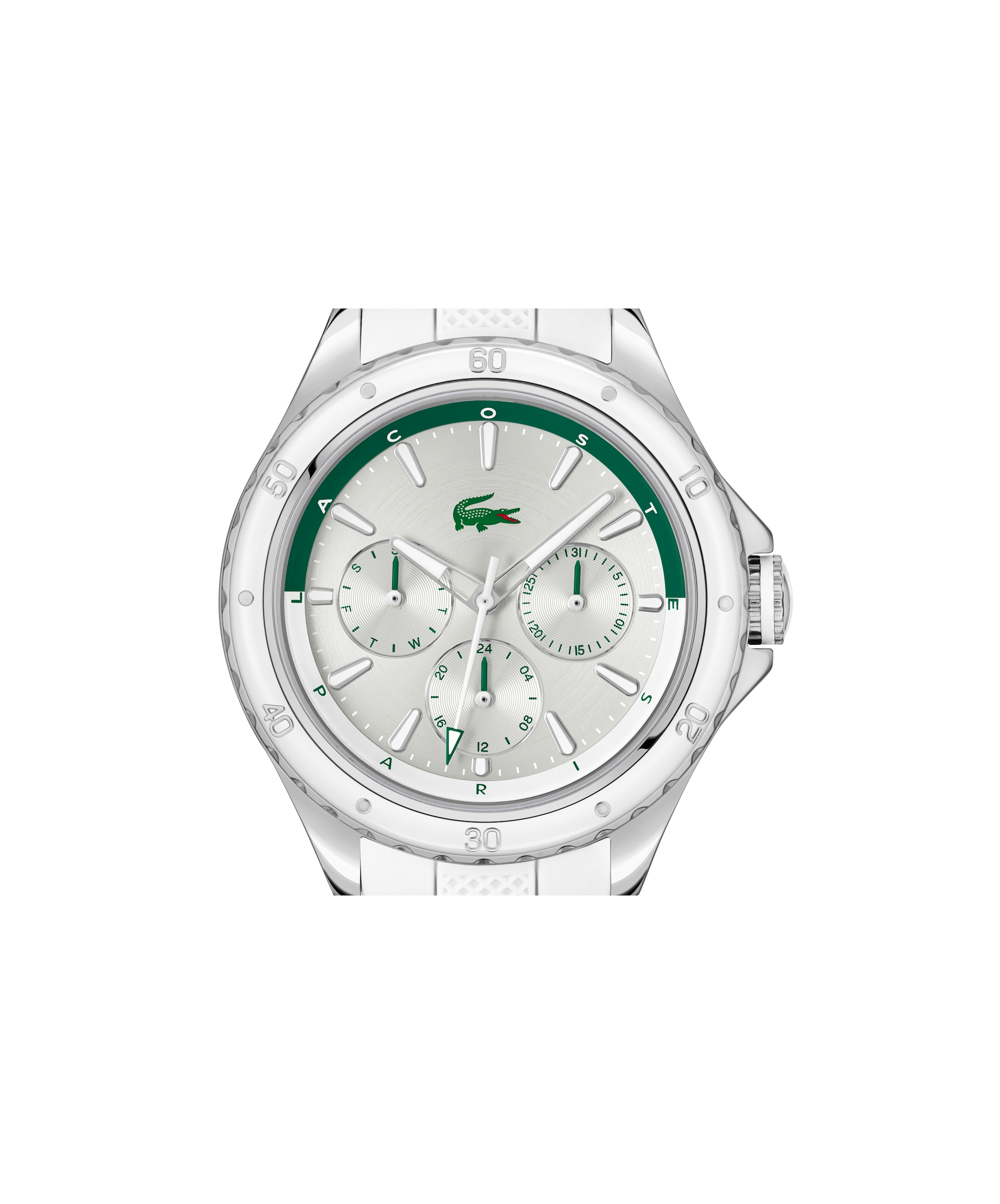 Lacoste Multifunktionsuhr »SANTORINI« Quarzuhr, Armbanduhr, Damenuhr, Silikonarmband, analog