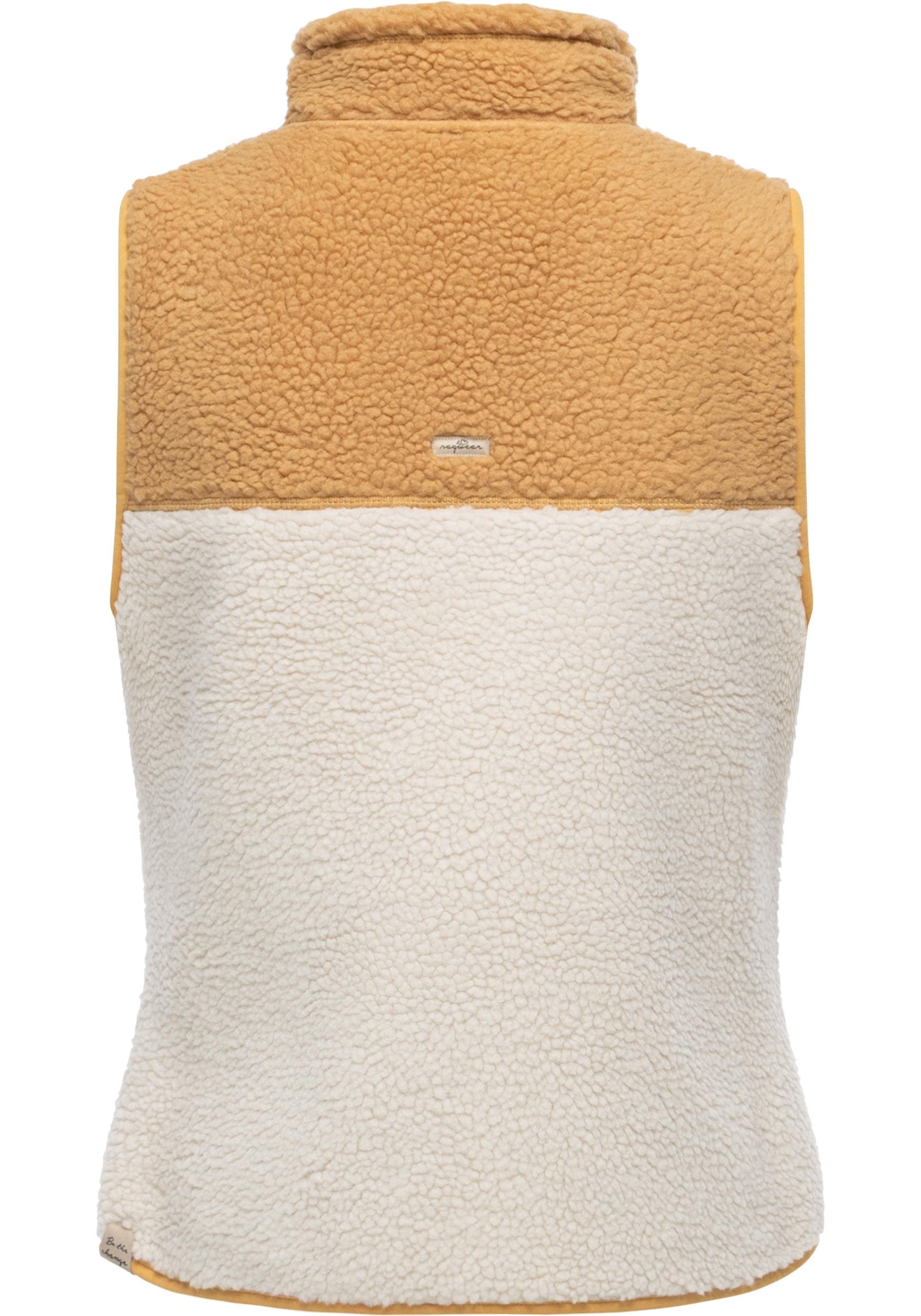 Ragwear Plüschweste »Junni Bonded«, warme Damen Weste aus Materialmix mit Teddy-Fleece