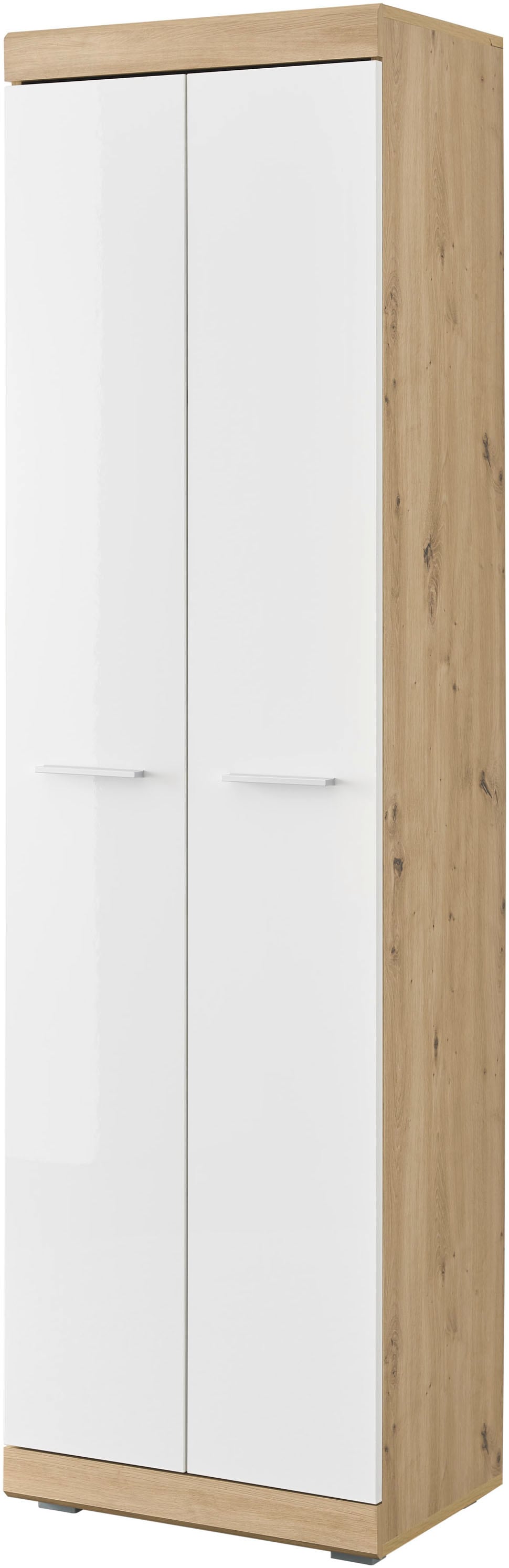 HBZ Stauraumschrank "Nola Garderobenschrank, BxHxT BxHxT 55x195x38 cm", (1 St.), Mit 2 Türen, 1 Kleiderstange ausziehbar