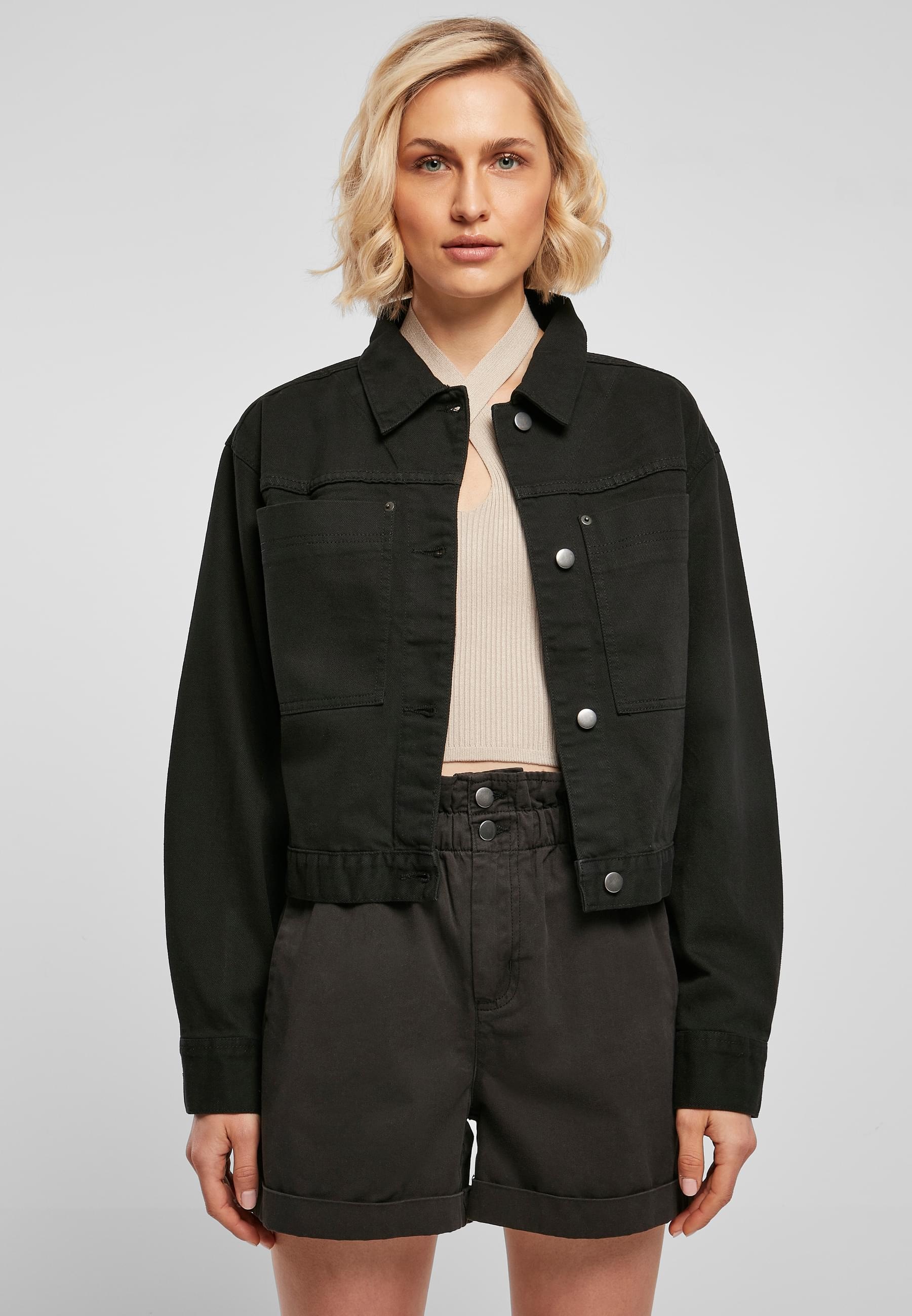 URBAN CLASSICS Allwetterjacke »Urban Classics Damen Ladies Short Boxy Worker Jacket«, (1 St.), ohne Kapuze