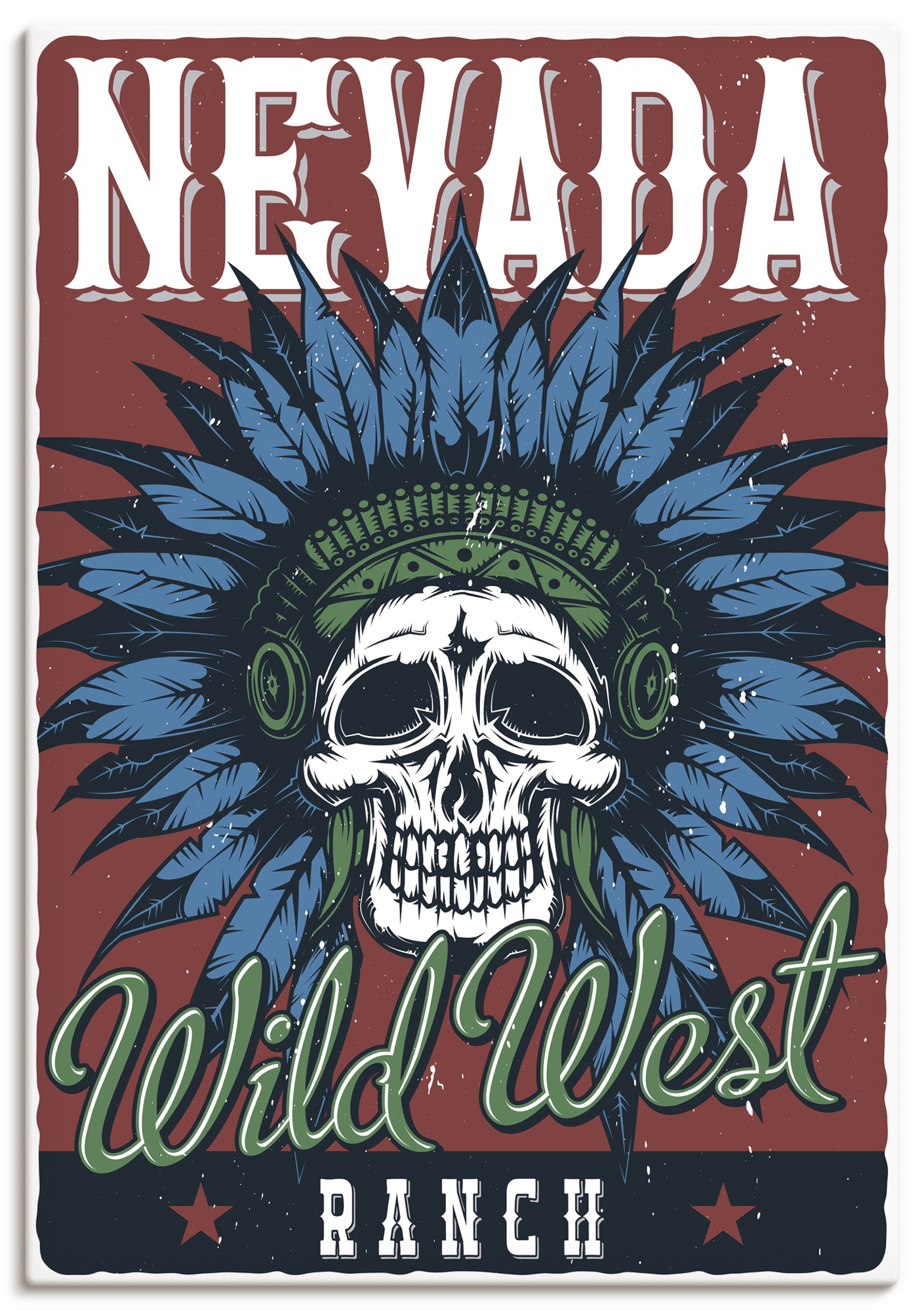 Artland Wandbild "Totenkopf Nevada" 1 Stk. tlg. als Alubild, Leinwandbild, Poster, Wandaufkleber in verschied. Größen