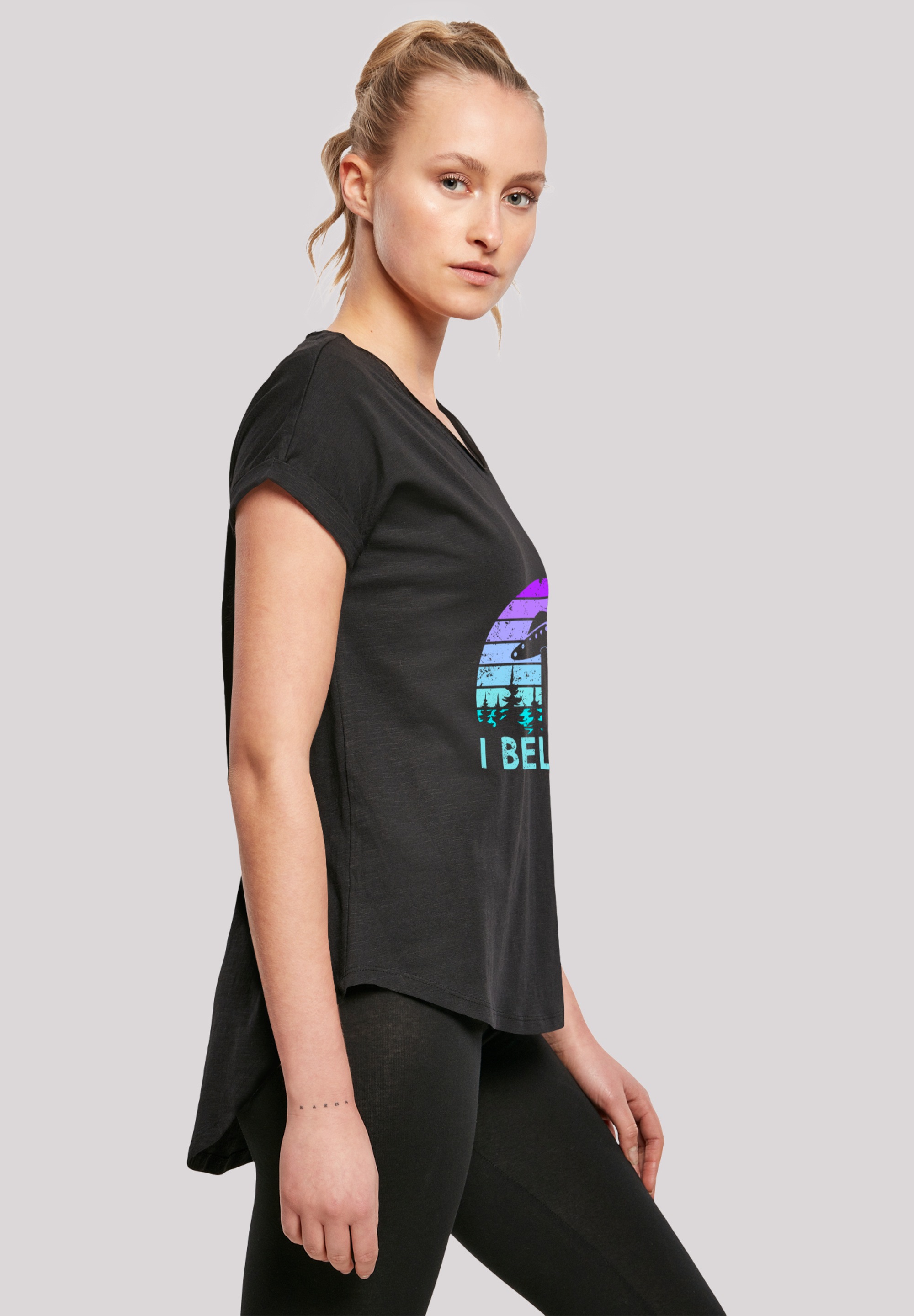 F4NT4STIC T-Shirt »I BELIEVE UFO Alien Raumschiff Retro«, Premium Qualität
