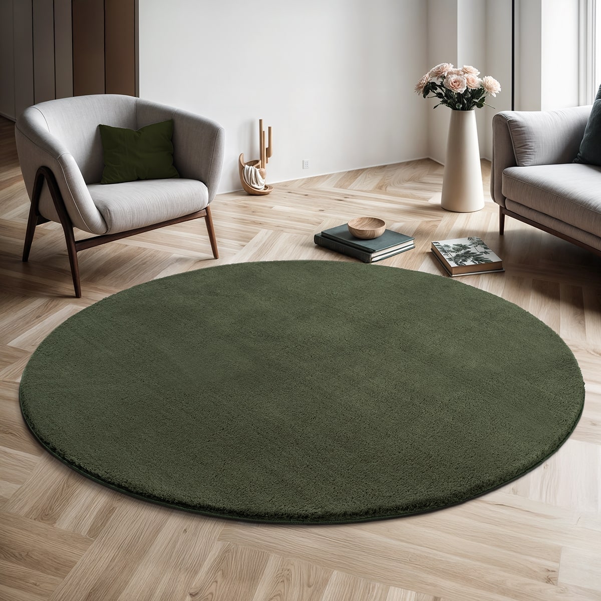 the carpet Teppich "kuschelig & Super Soft, Anti-Rutsch Unterseite," rund 16 mm Höhe Waschbar bis 30 Grad, Felloptik, Wohnzimmer Teppich, Kundenliebling