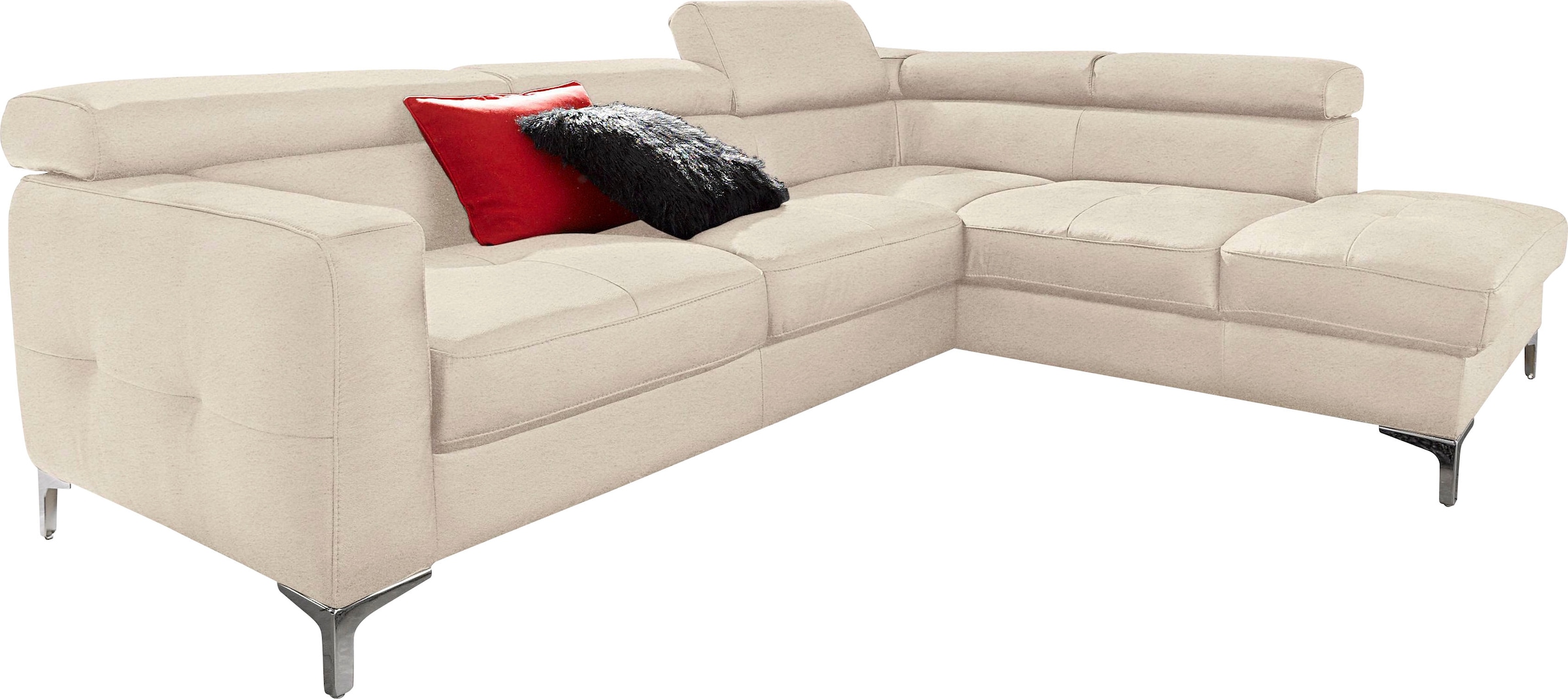 COTTA Ecksofa "Sammy L-Form" mit Kopfteilverstellung, wahlweise mit Schlaffunktion & Bettkasten