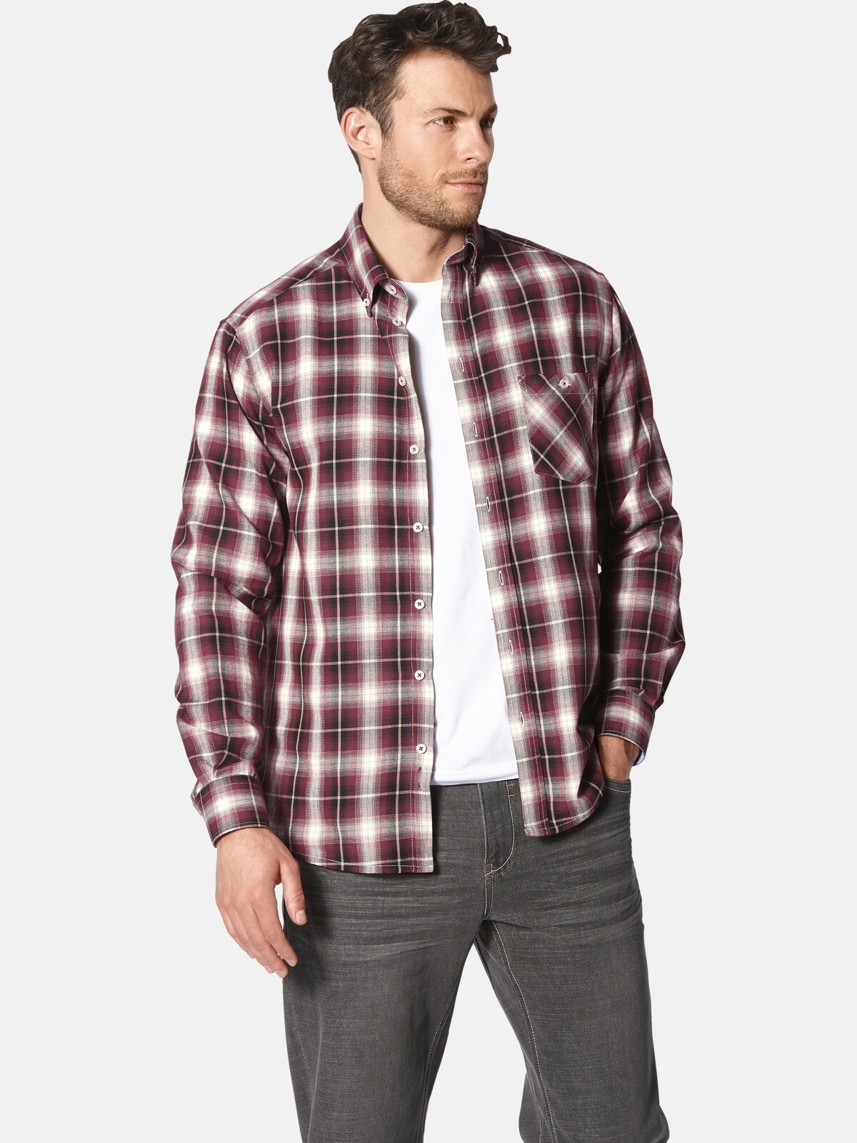 Karohemd BABISTA "Hemd BARBITANTI", Herren, Gr. XXL, weit, rot (rot kariert), Obermaterial: 100% Baumwolle CO., Hemden Karohemd