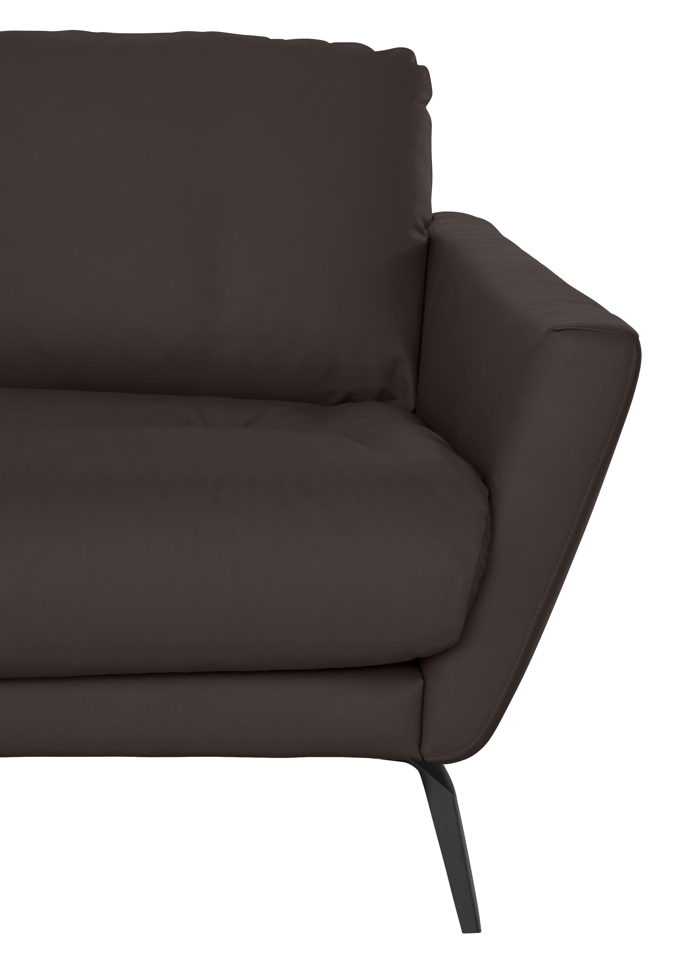 W.SCHILLIG Big-Sofa »softy«, mit dekorativer Heftung im Sitz, Füße schwarz pulverbeschichtet