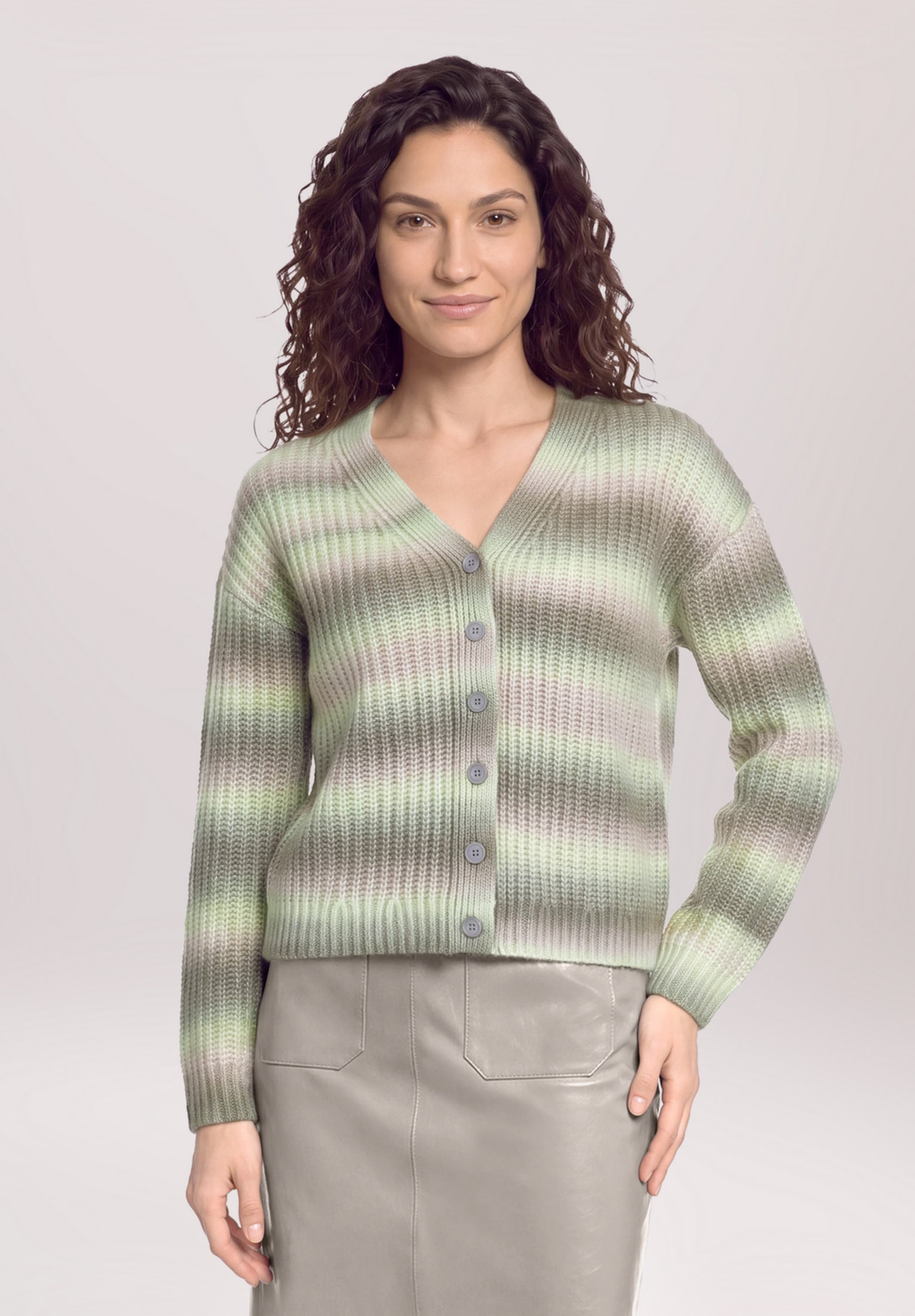 Cartoon Strickjacke »Damen mit V-Ausschnitt« 1