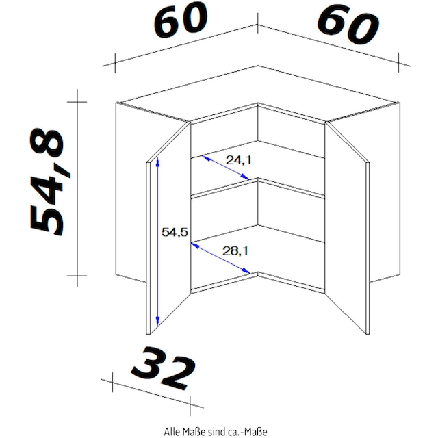 Flex-Well Eckhängeschrank »Riva«, (B x H x T) 60 x 54,8 x 32 cm bestellen |  BAUR