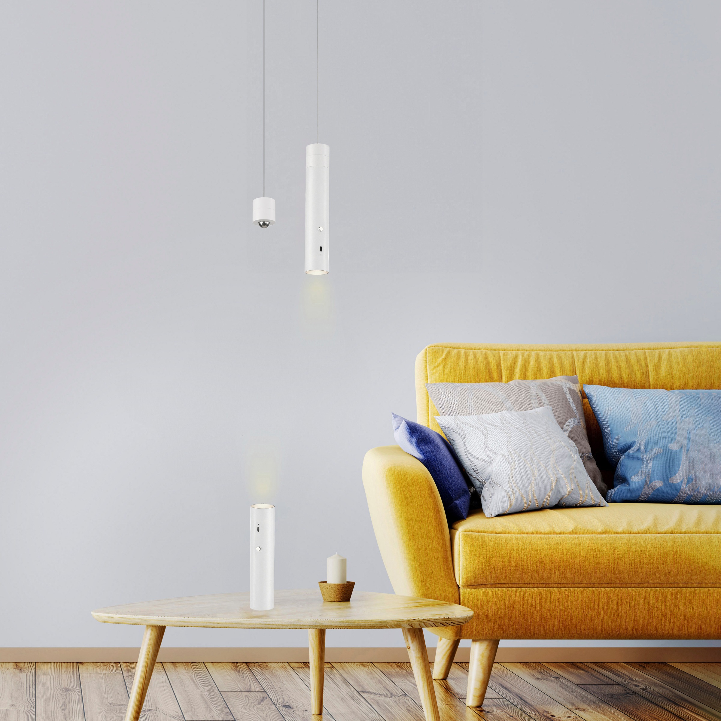JUST LIGHT Pendelleuchte "ATTACH", weiß, 1, Ø 4cm, 1 Stk., Leuchten, Akkuleuchte, mobile Lichtlösung, Taschenlampe, Pendelleuchte 2