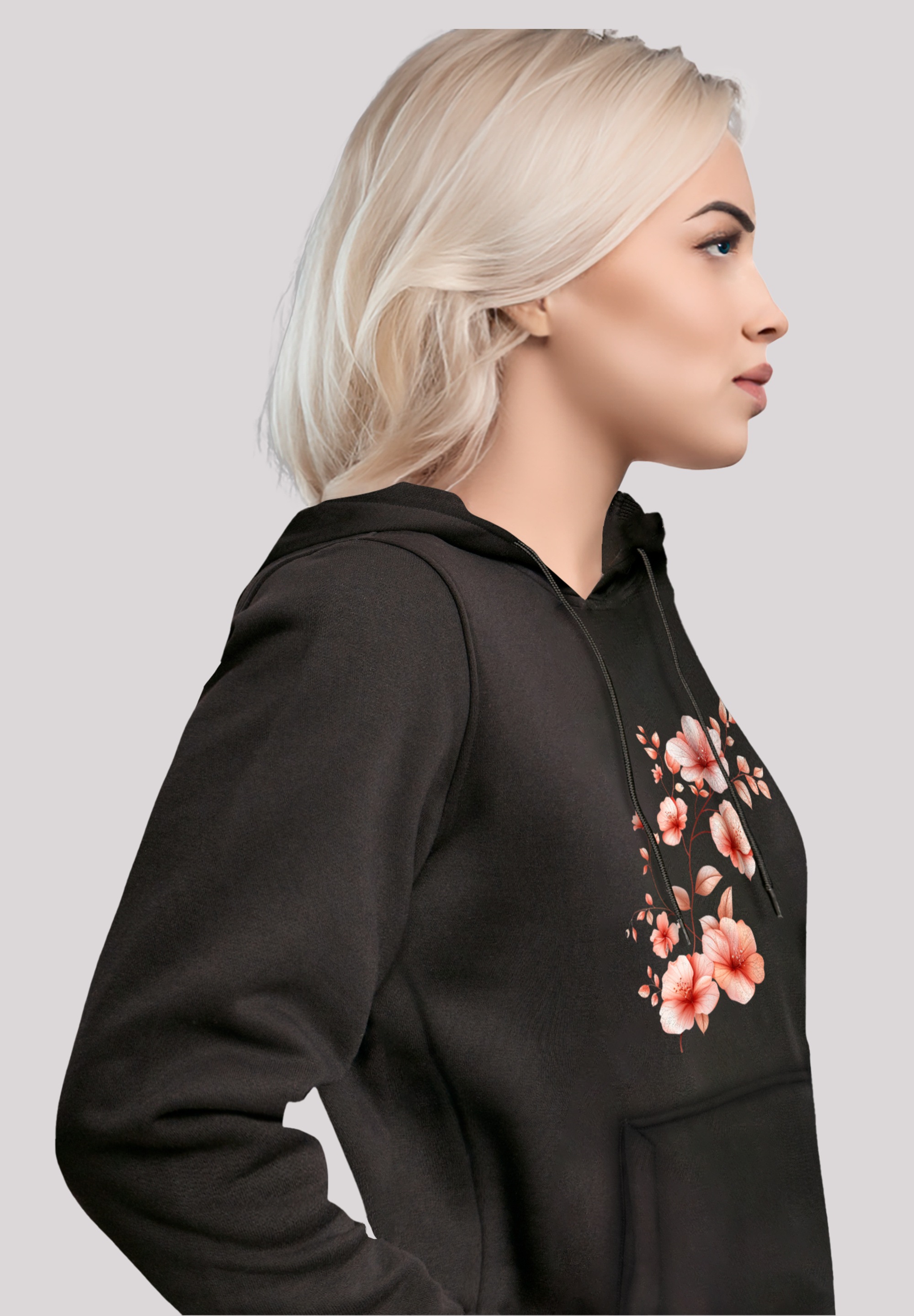 F4NT4STIC Kapuzenpullover »Rosa Blumenzweig 3D«, Premium Qualität