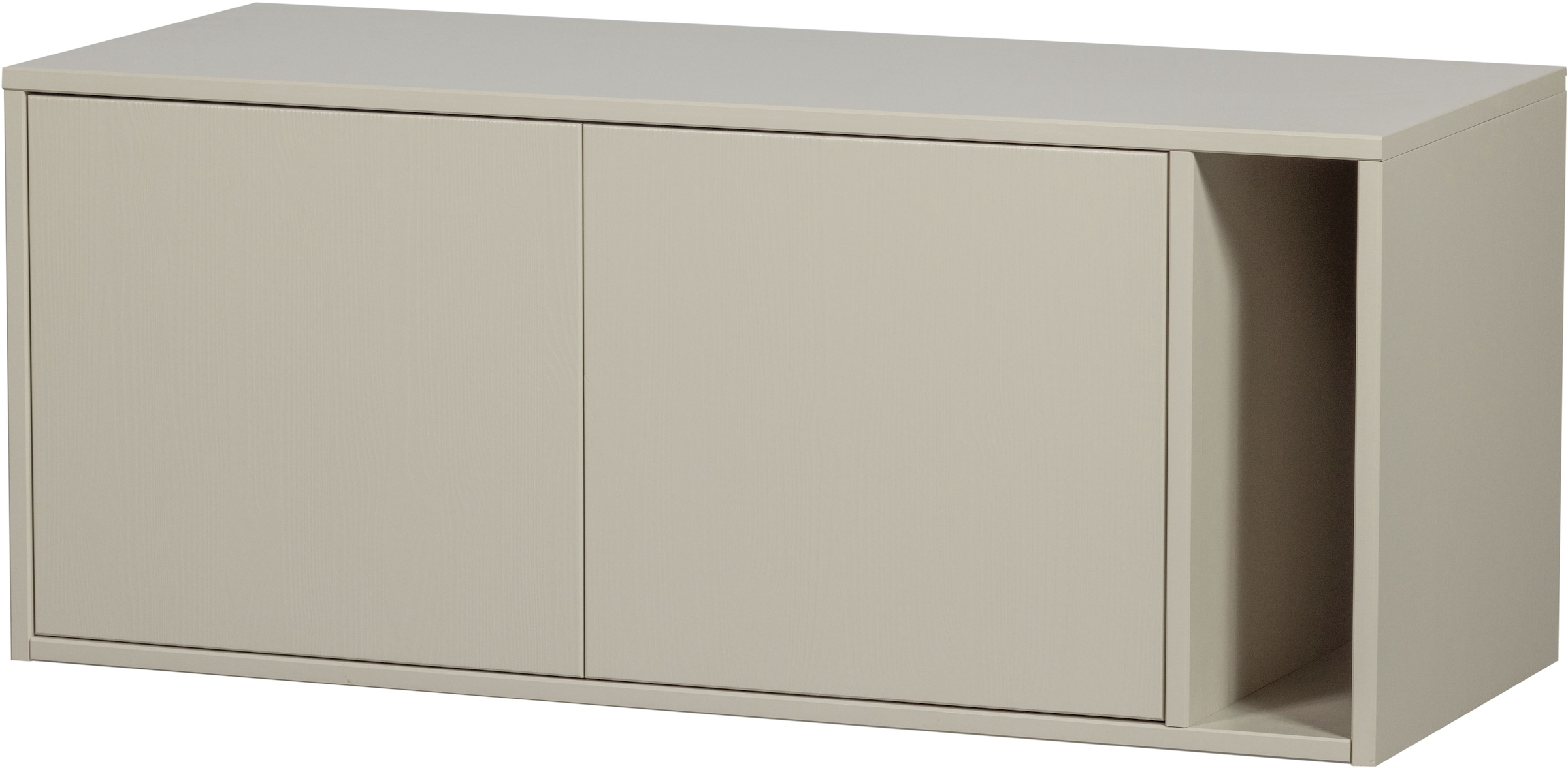 WOOOD Lowboard "Settle Down FSC-Kiefernholz mit Druckmechanismus, H45 x B108 x T44 cm" Kabelöffnung, beidseitig montierbar, Schutzlackiert, Pfleigleicht