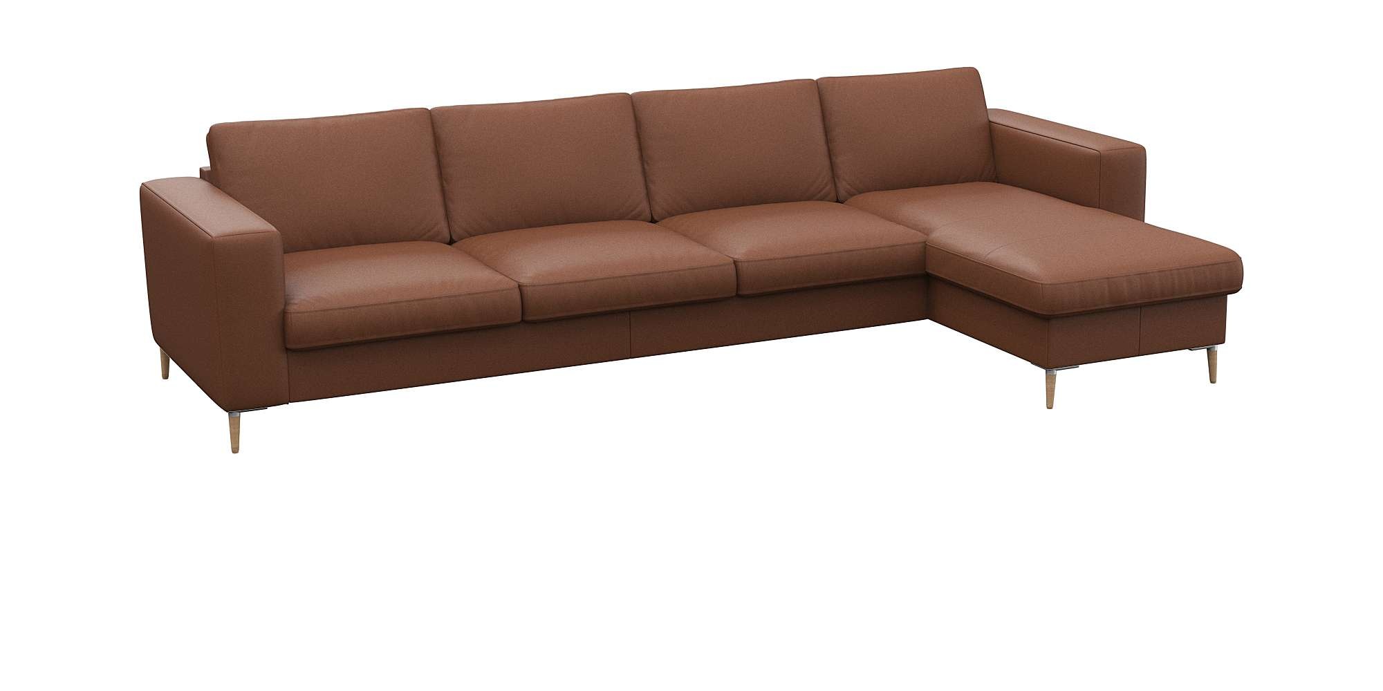 FLEXLUX Ecksofa »Fiore, super Sitzkomfort durch Kaltschaum im Sitz, L-Form«, breite Armlehnen, Füße Alu+ Eiche