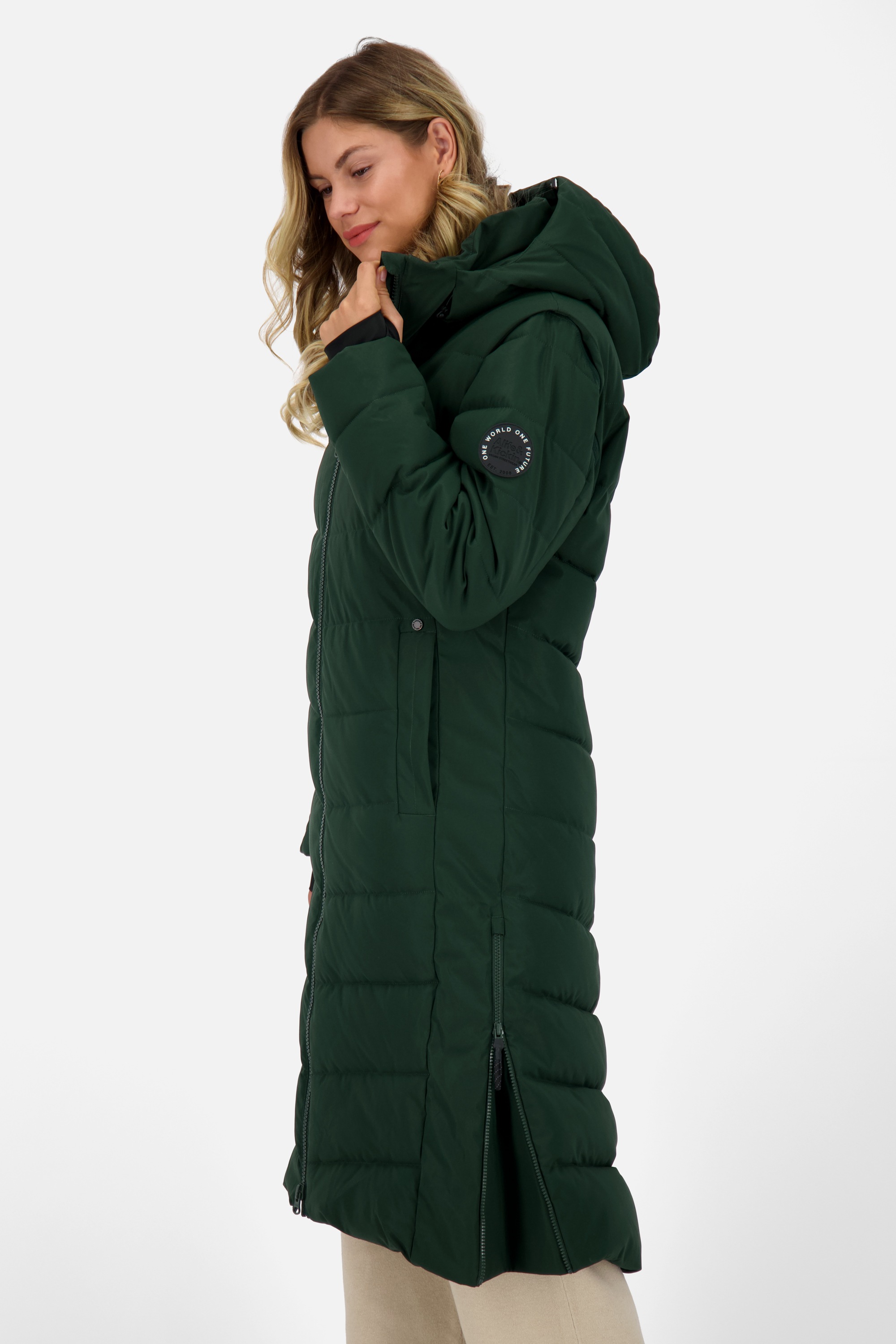 Alife & Kickin Steppjacke »Damen NellyAK A«, mit Kapuze, Mantel & Weste in einem, mit abnehmbaren Ärmeln in schmaler Passform