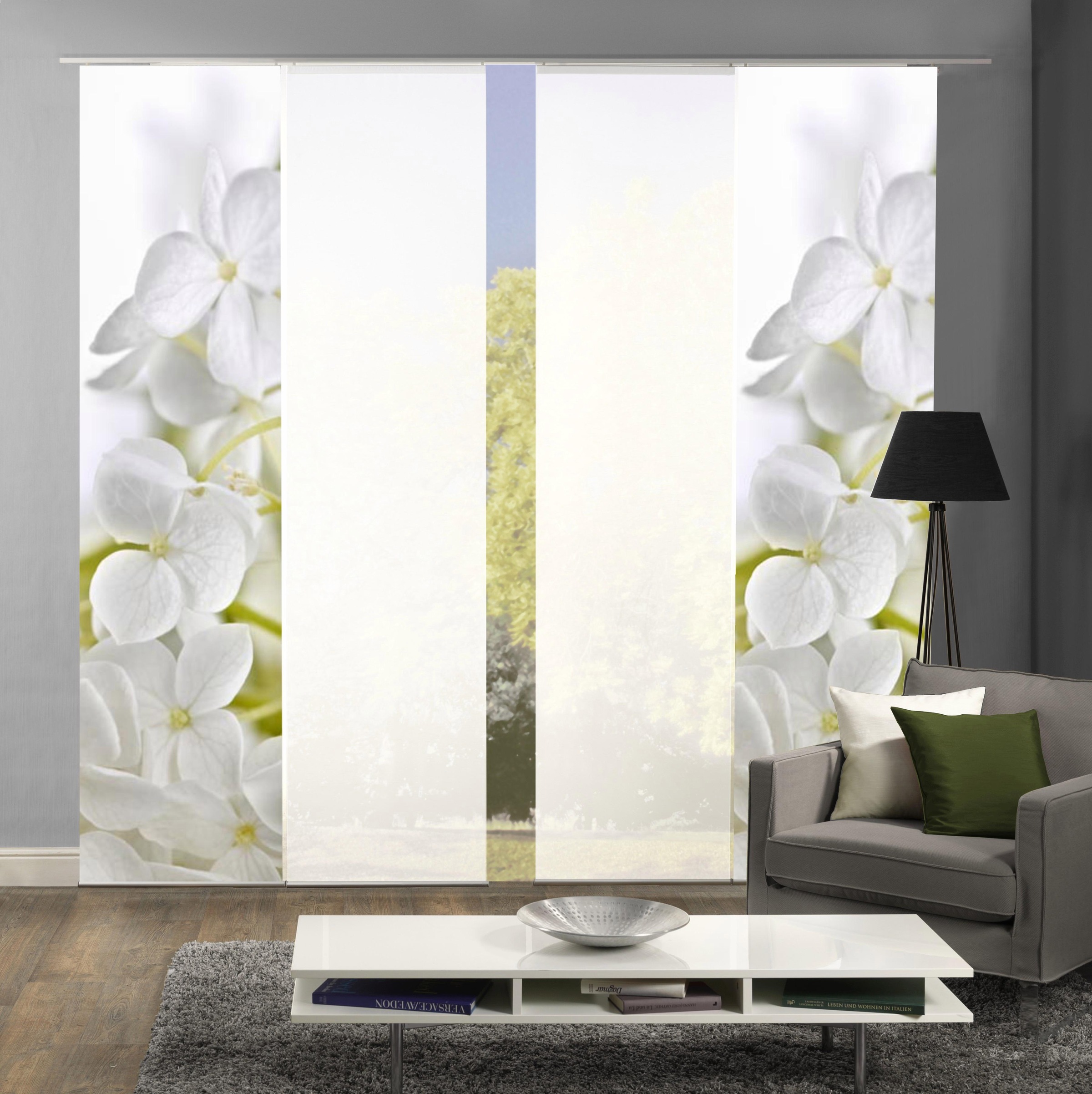 HOME WOHNIDEEN Schiebegardine "PADUA" Klettband 5 Stk. tlg. HxB: 245x60, in günstig online kaufen