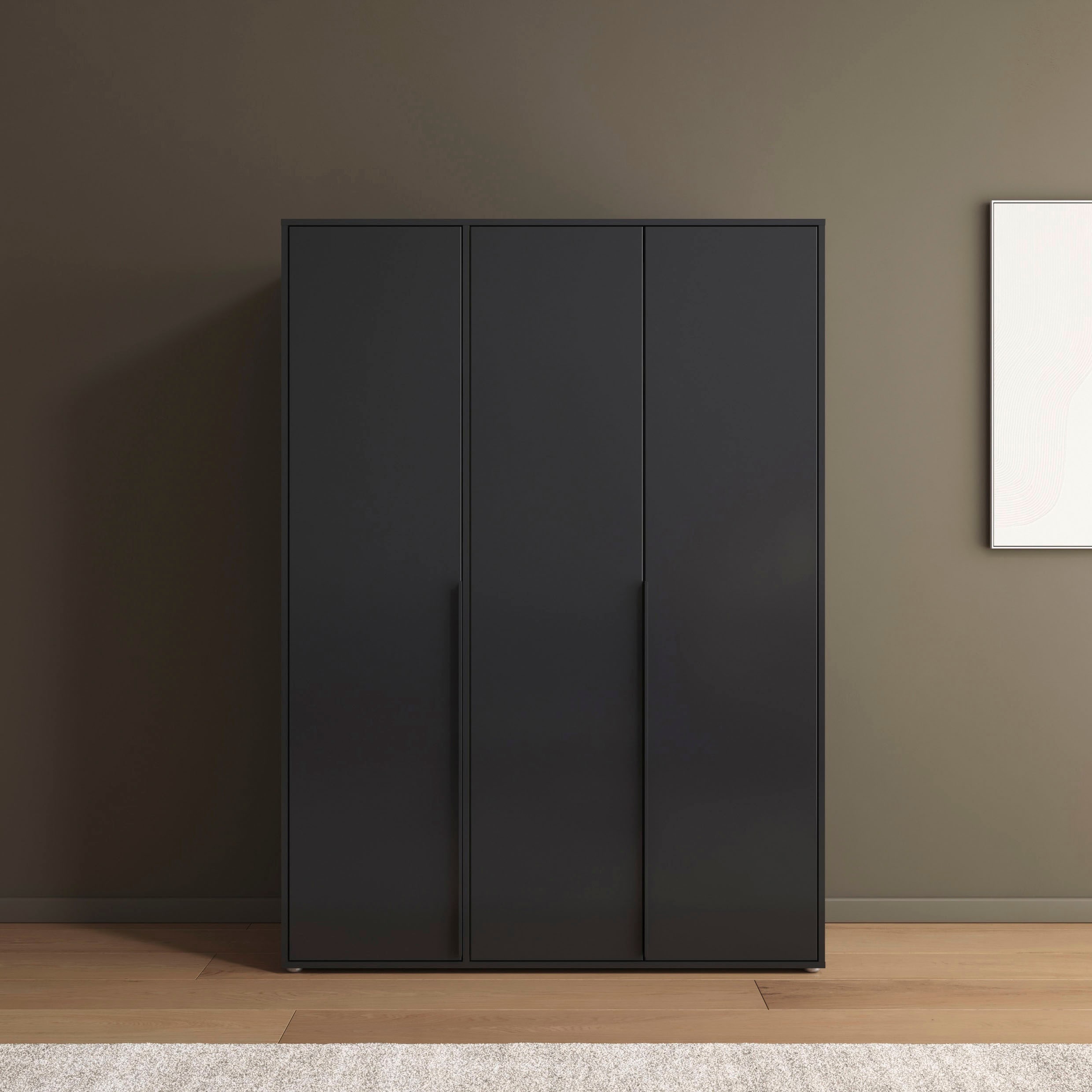 rauch Drehtürenschrank "Kleiderschrank Schrank Garderobe Wäscheschrank NAGATA viel Stauraum" in 3 verschiedenen Ausstattungen BASIC/CLASSIC/PREMIUM, mit modernen Stangengriffen in Graumetallic TOPSELLER MADE IN GERMANY