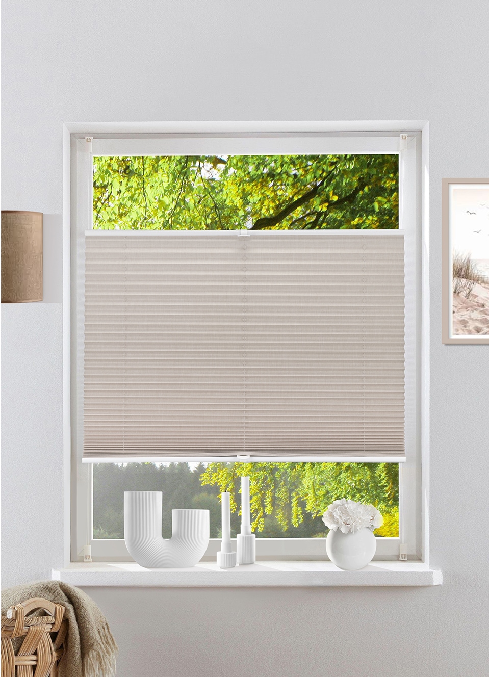 OTTO home Plissee "WILLA" Lichtschutz ohne Bohren verspannt NEUHEIT in Lein günstig online kaufen