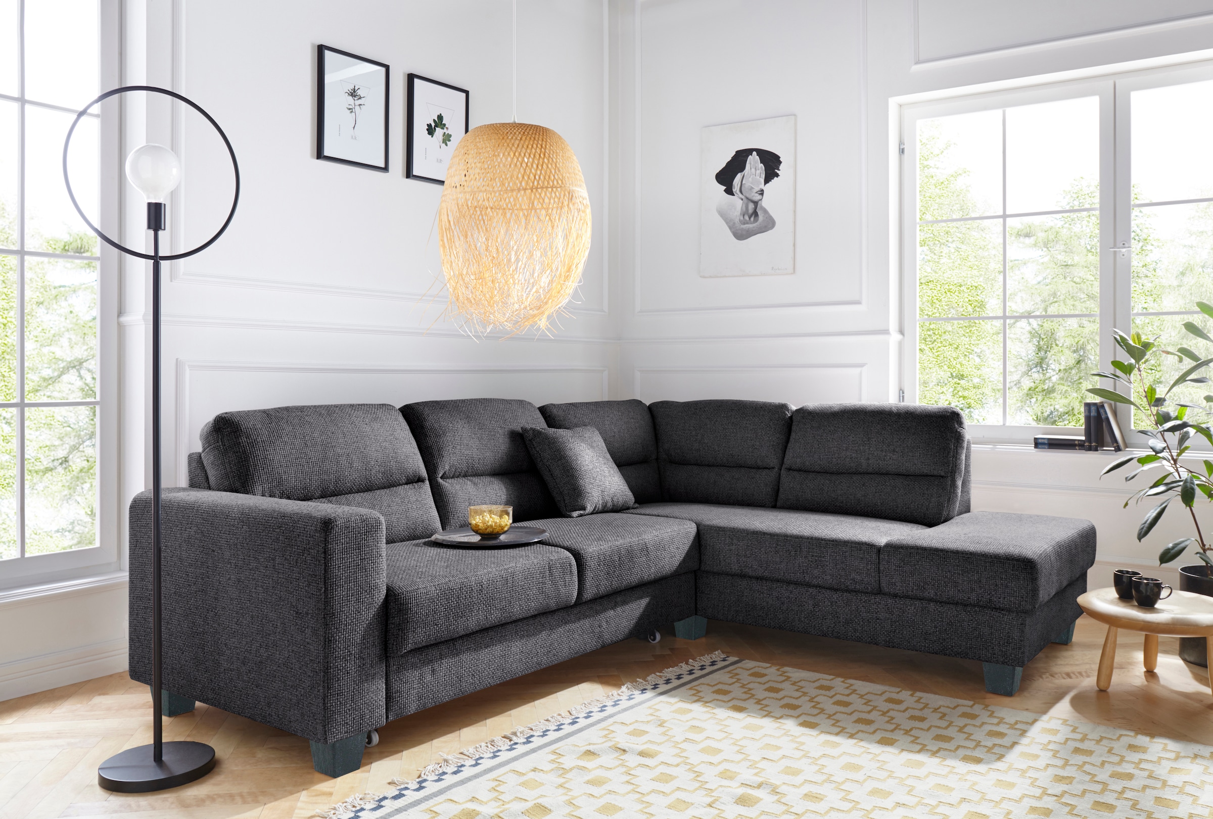 TRENDMANUFAKTUR Ecksofa "Chamber, zeitlos&modern, hoher Sitzkomfort, Breite günstig online kaufen