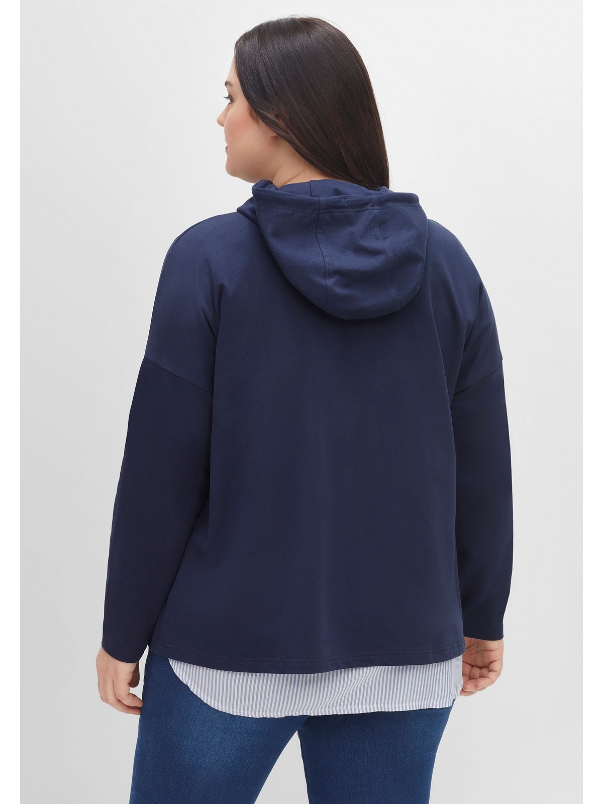 Sheego Kapuzensweatshirt »Große Größen«, mit Frontdruck, in A-Linie