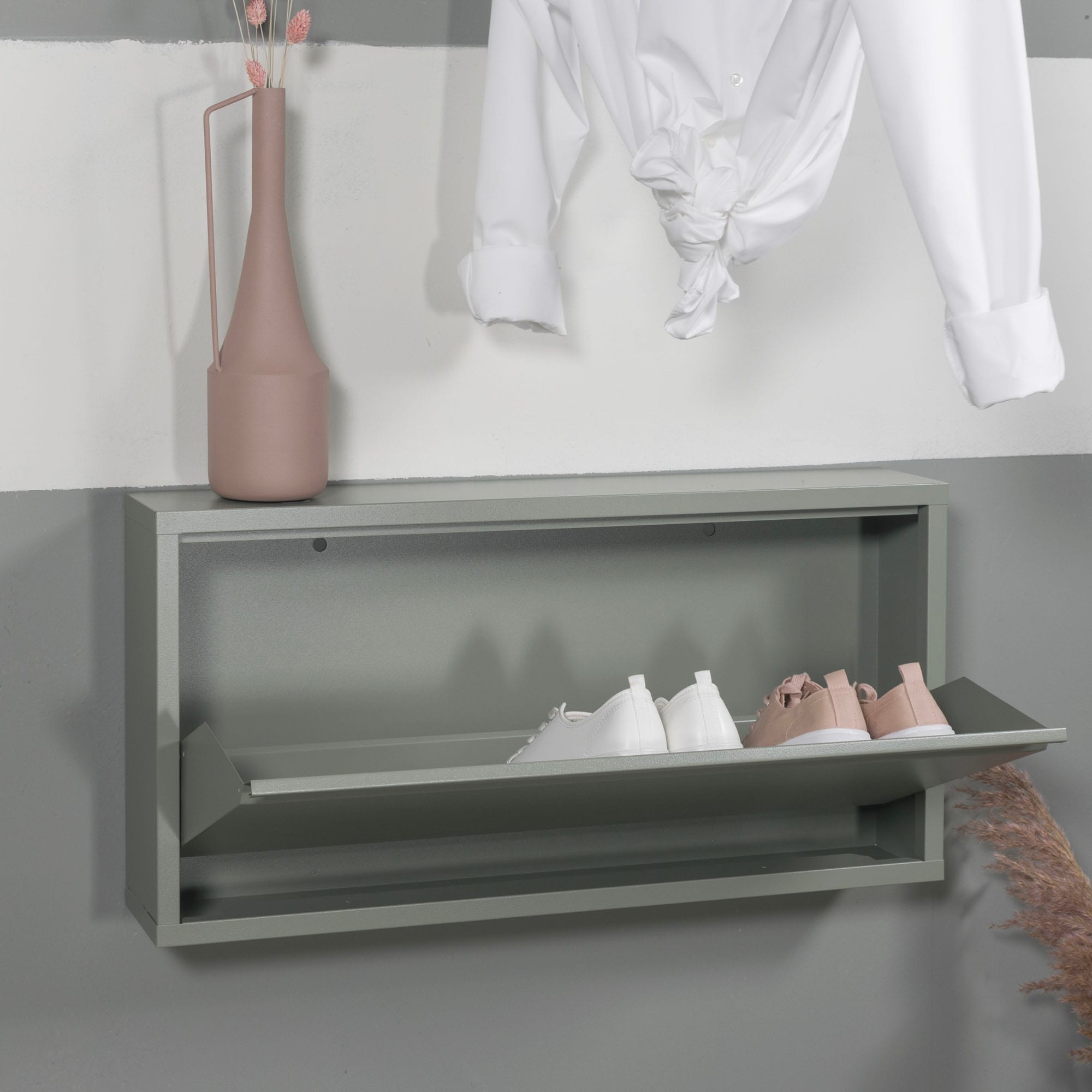 Spinder Design Schuhschrank "Billi Schuhklapper" Metall, Breite 75 cm, Höhe 37,5 cm, 1 Klappen