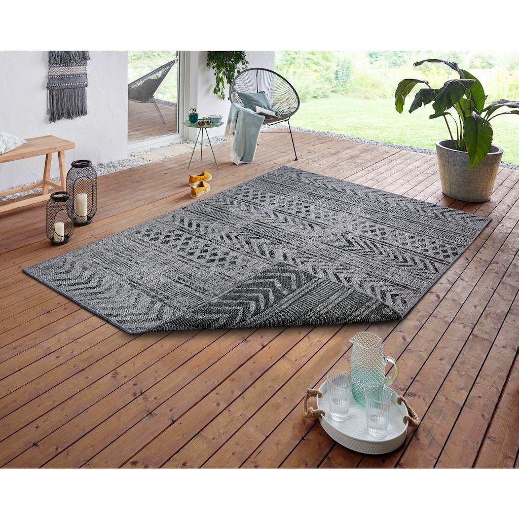 NORTHRUGS Teppich »BIRI«, rechteckig, 5 mm Höhe, In- und Outdoor geeignet, Wendbar, Wohnzimmer