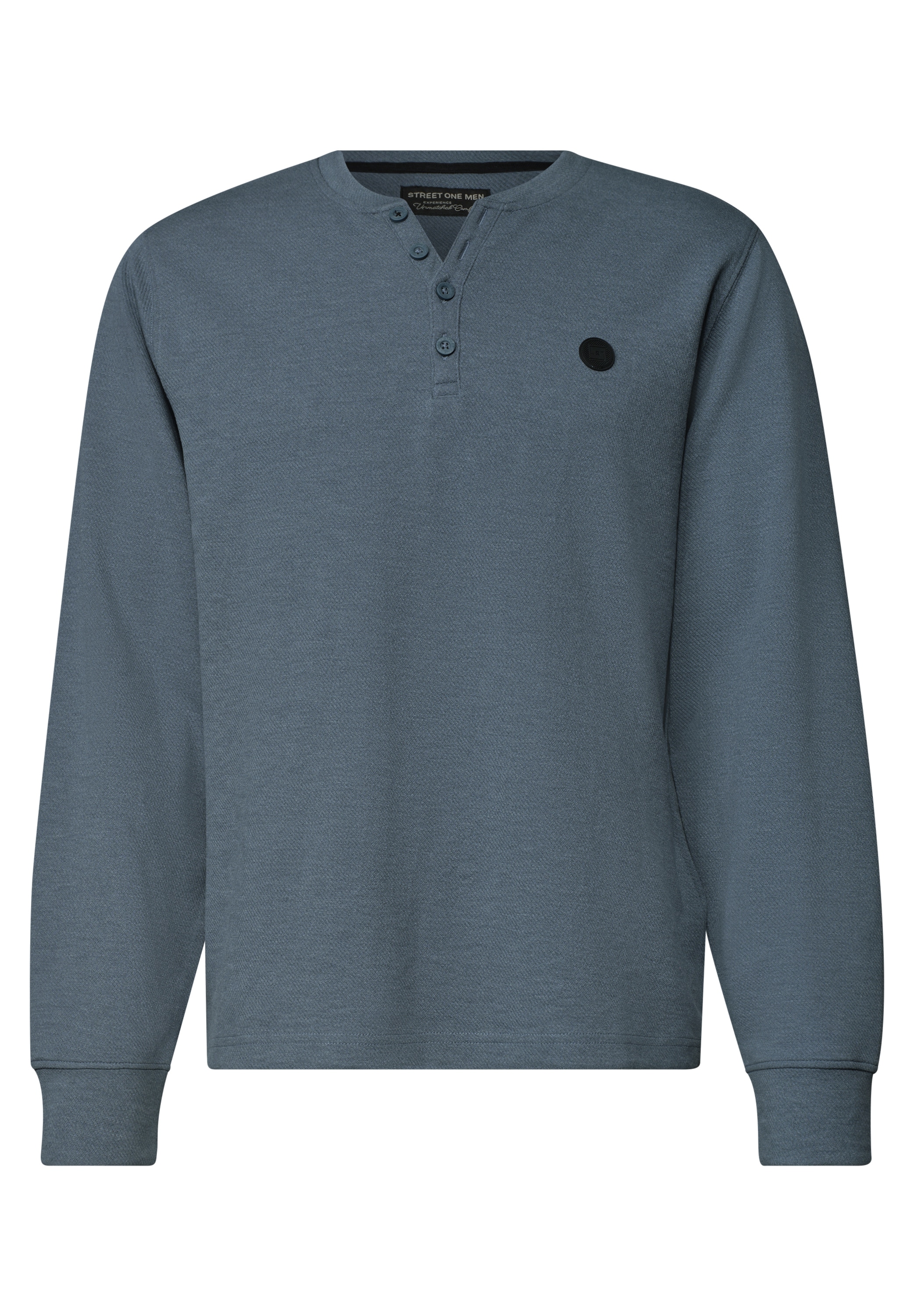 STREET ONE MEN Langarmshirt im Melange Look