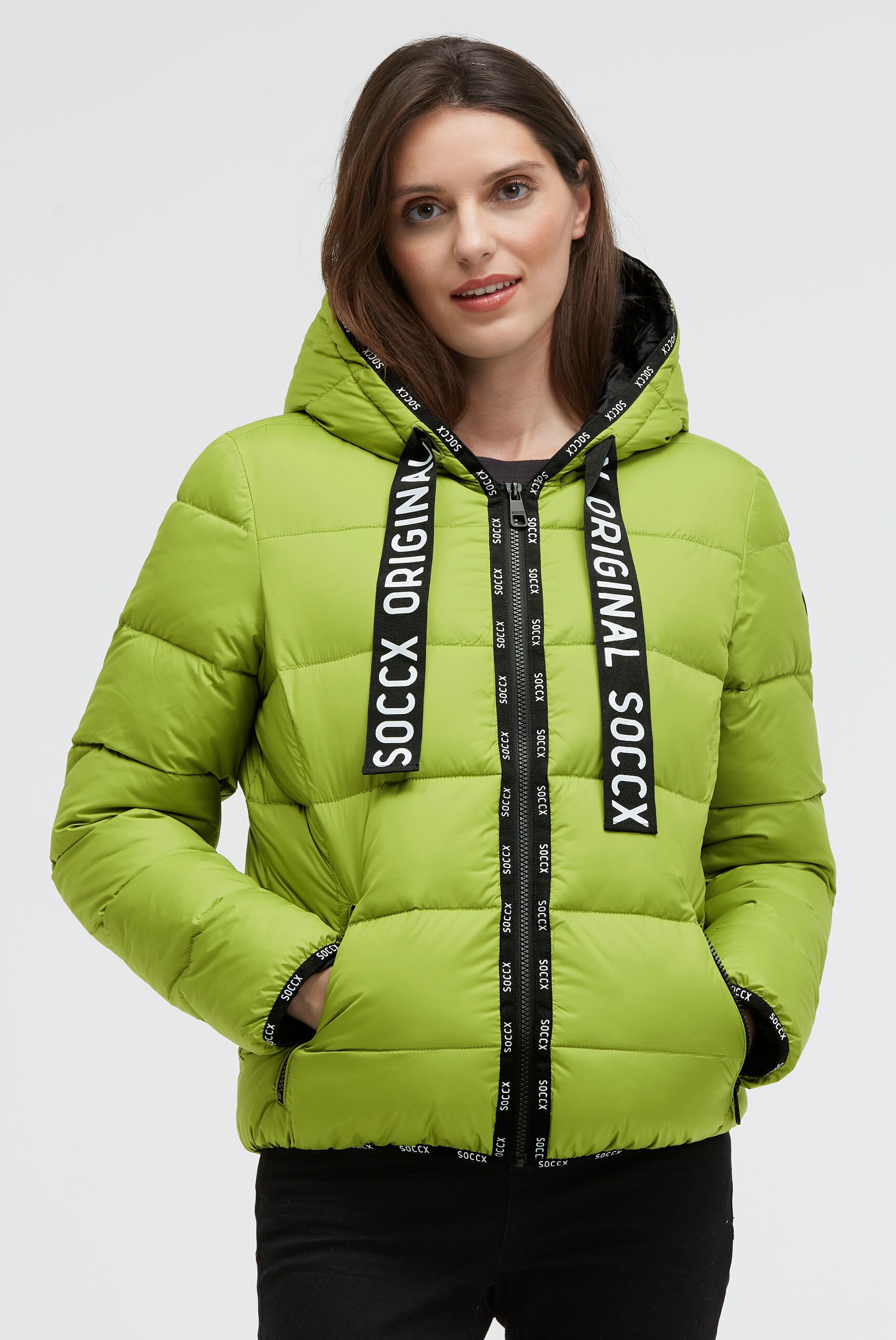 SOCCX Winterjacke mit Kapuze mit Reißverschluss an den Einschubtaschen günstig online kaufen