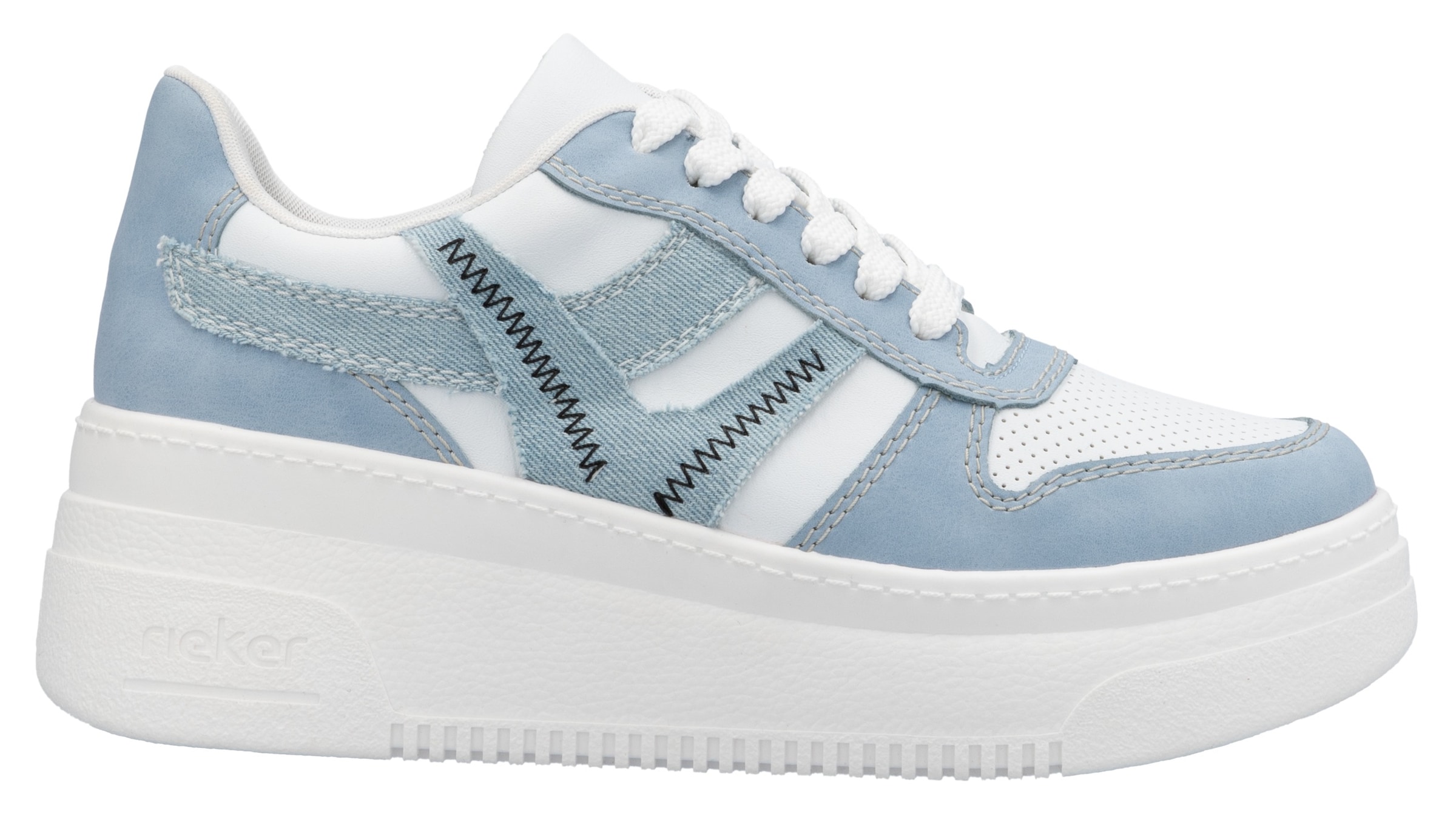 Rieker Plateausneaker, Freizeitschuh, Halbschuh, Schnürschuh mit gepolstertem Schaftrand