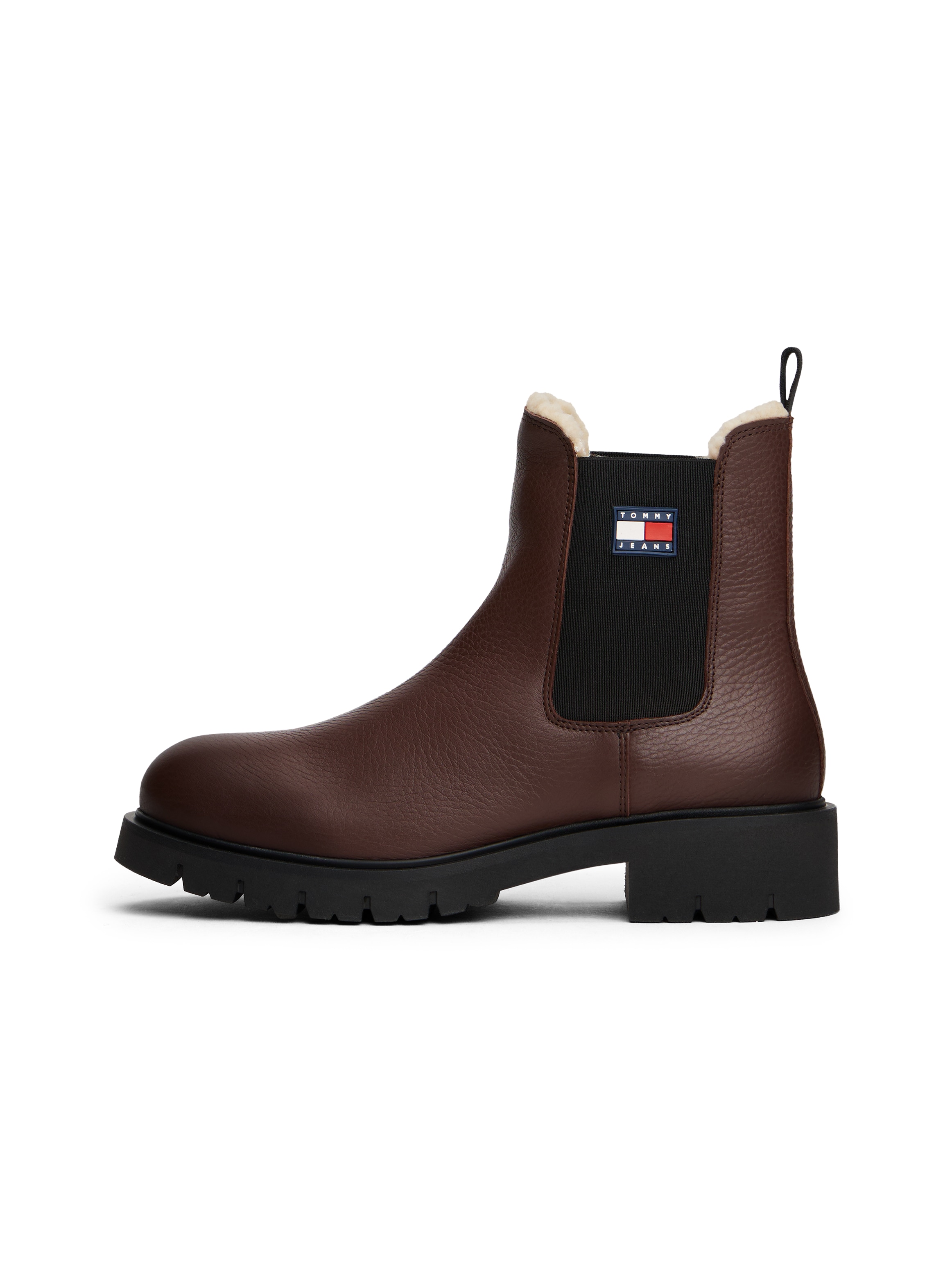 Tommy Jeans Chelseaboots »TJW CHELSEA BOOT WL«, Blockabsatz, Stiefelette mit typischer Logoflagge