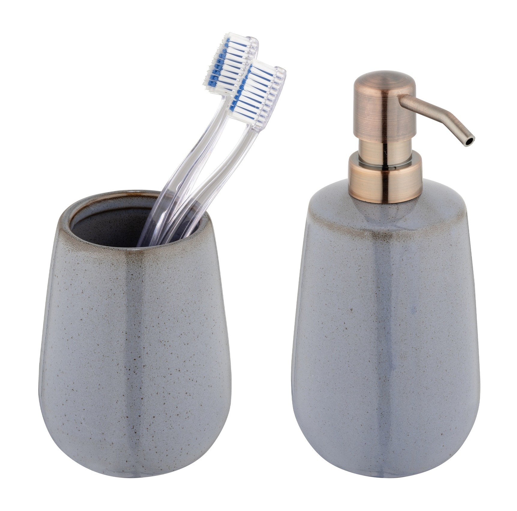 Thumbnail - WENKO Badaccessoire-Set "Sirmione" Seifenspender und Zahnputzbecher, Keramik mit individueller Glasur