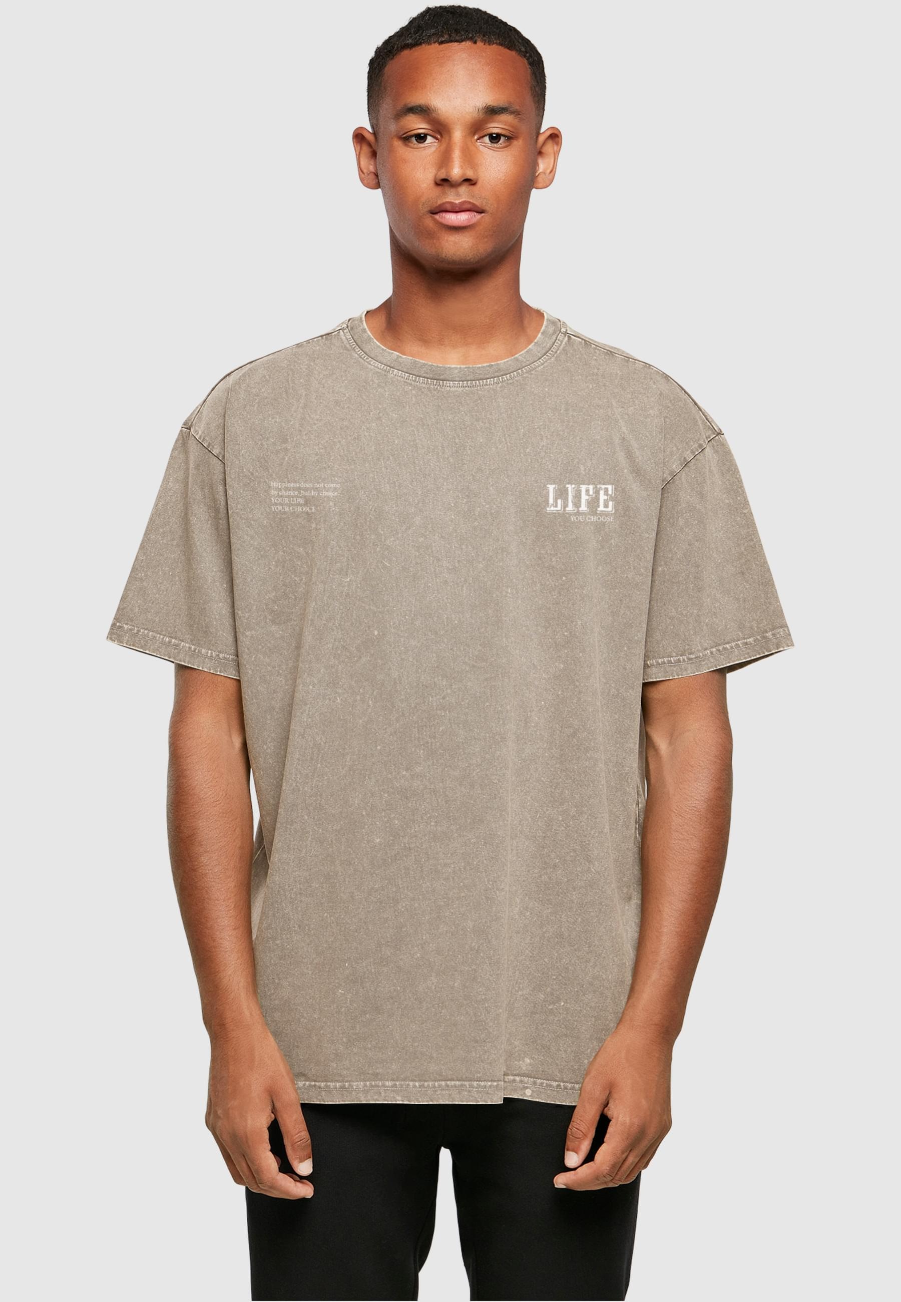 Merchcode T-Shirt »Merchcode Herren Life Acid Washed Oversized Tee«, (1 tlg.)