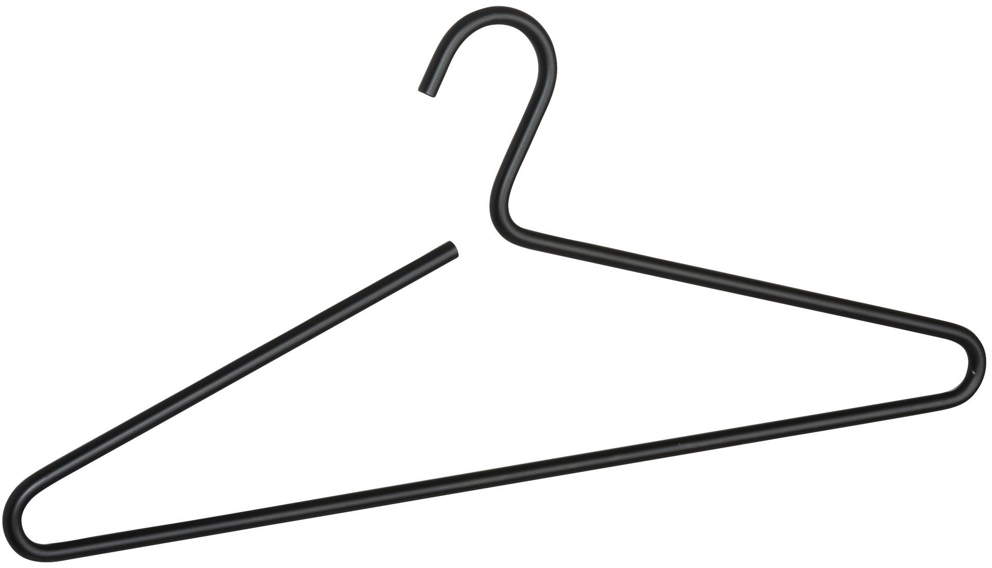 Lot de 5 cintres Lux Wenko idéal pour robes grâce à son ouverture, largeur 42cm, design minimaliste et robuste, Aluminium, 42x19x0,8 cm, Noir satiné