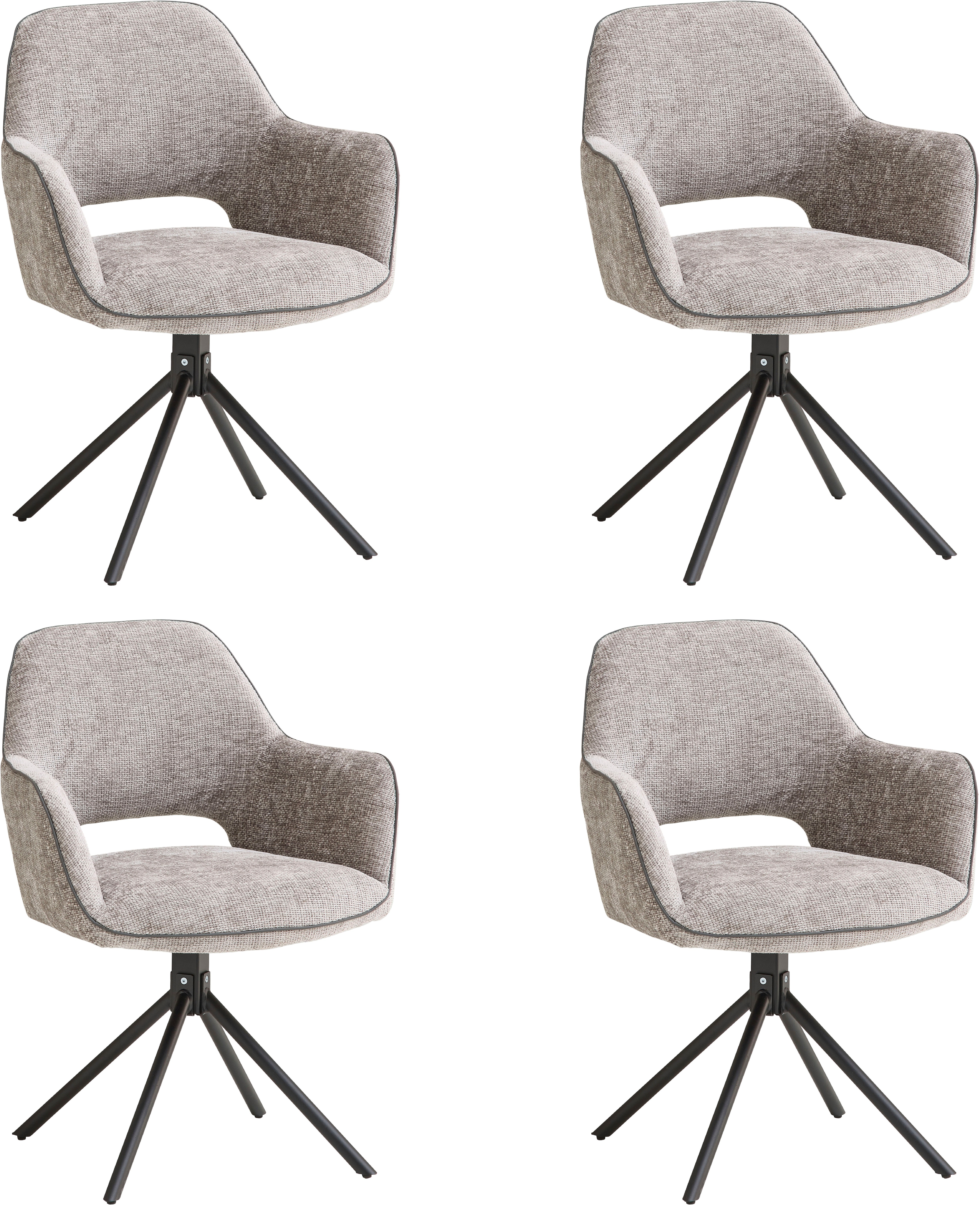 Stolkom Armlehnstuhl "Adrina B/H/T 63x89x62 cm" (Set) 4 Stk.Breite 62cm, 180 drehbar mit Auto-Return