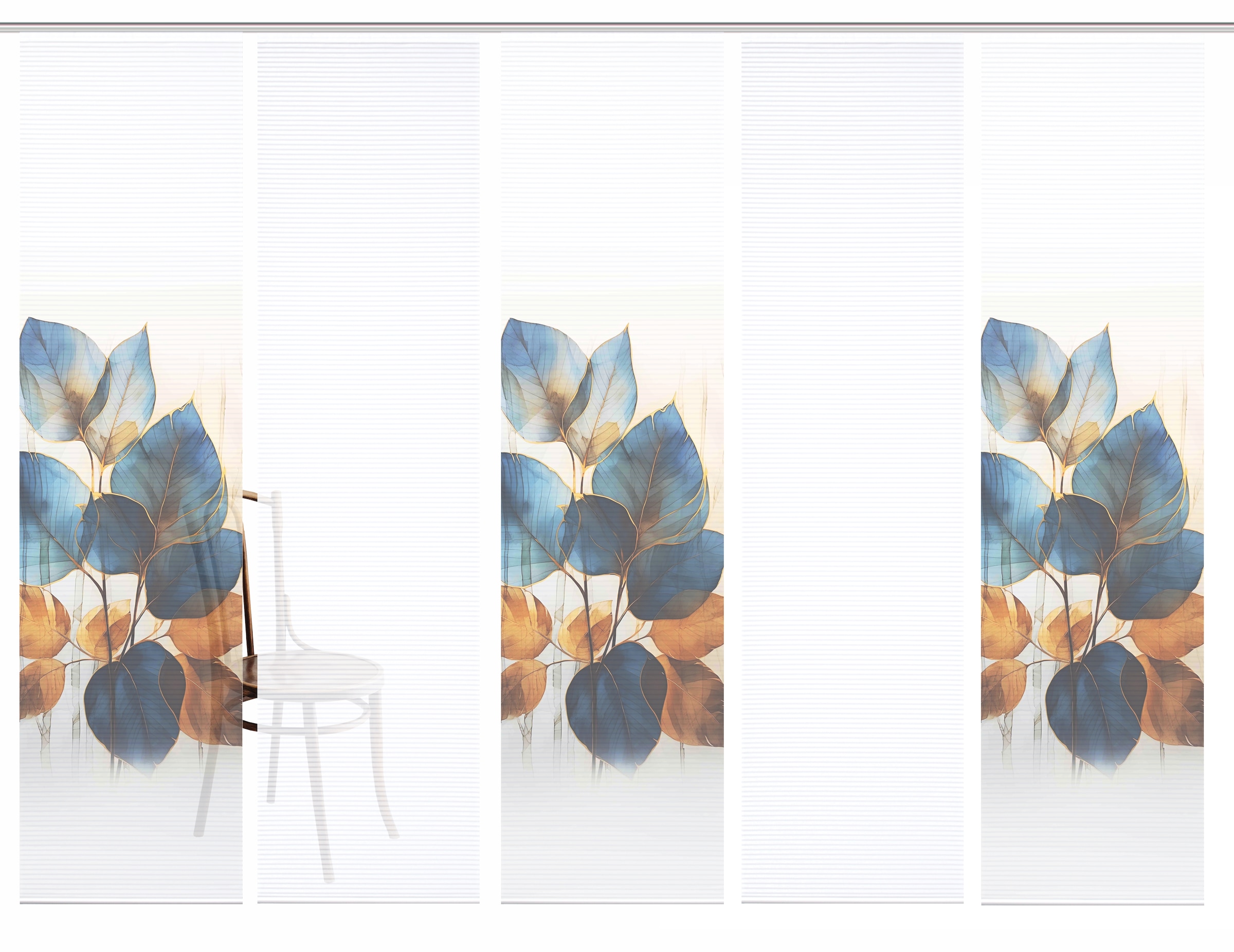 HOME in green Schiebegardine »THALIN« Paneelwagen 5 Stk. tlg. Bambusoptik, SET, recycelt, Digitaldruck