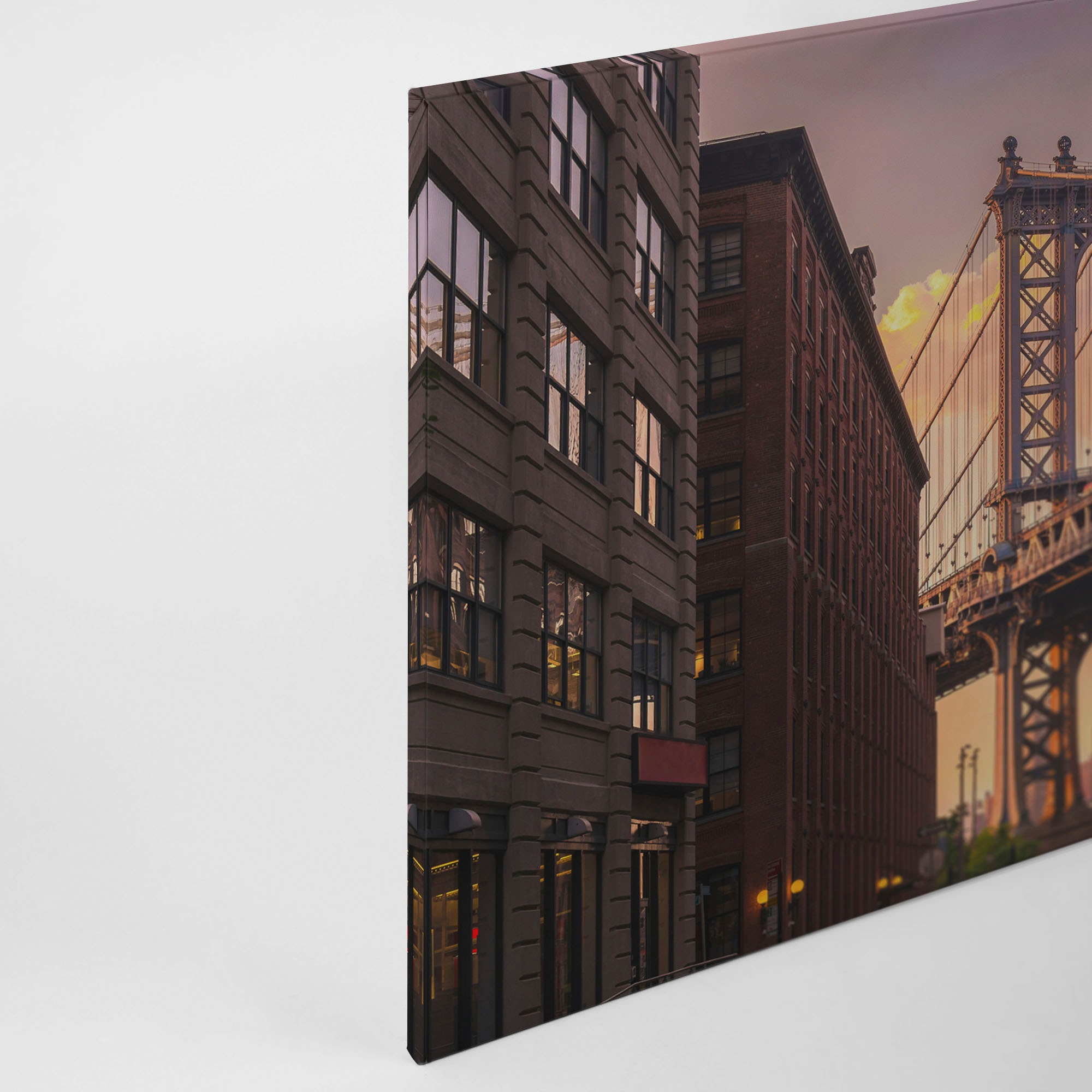 A.S. Création Leinwandbild »Brooklyn Bridge«, Kunst-New York-Kinder, (1 St.), Brücke Großstadt Keilrahmen Bild Leinwand-Bild Wohnzimmer modern Wand
