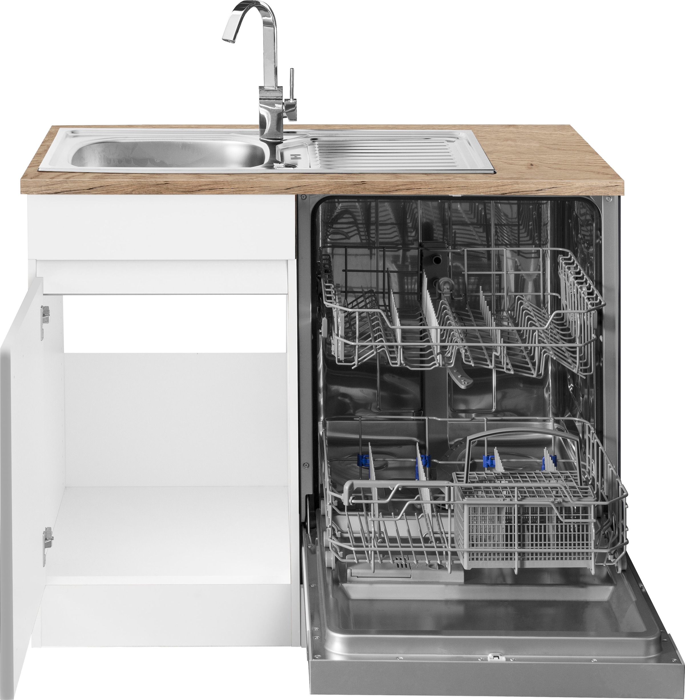 OPTIFIT Winkelküche »Roth«, Stellmaße 300x175 cm, wahlweise mit E-Geräten, mit Apothekerschrank